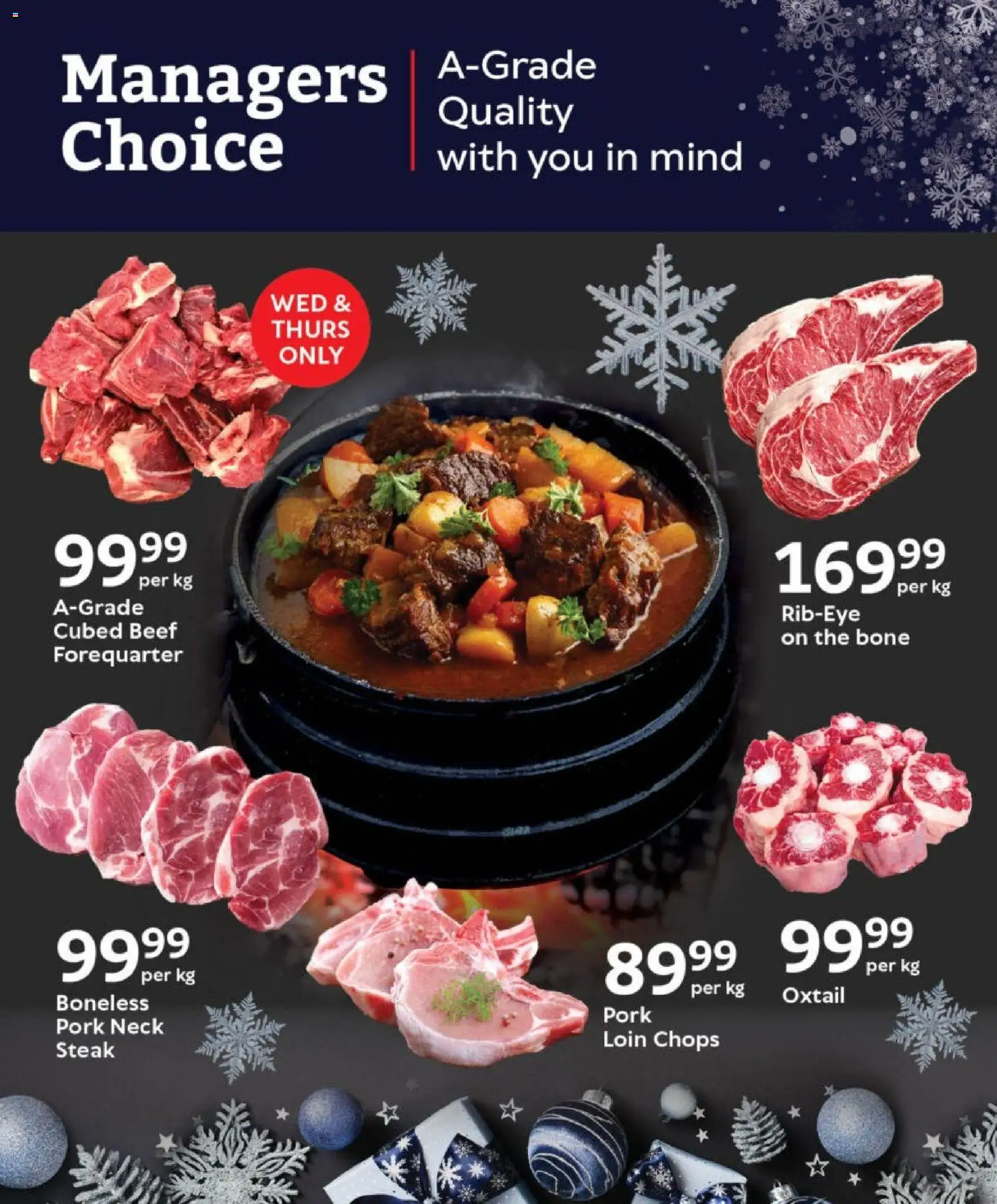New Oxford Freshmarket catalogue – valid from 03.12.2025 | Page: 6 | Products: Steak, Pellets résineux, Pork, Beef