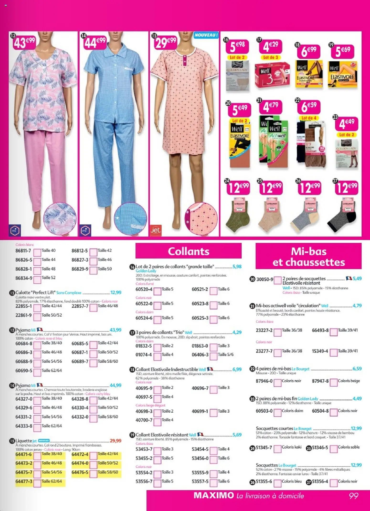 {H1} | Page: 99 | Produits: Coton, Caviar, Chemise, Pyjama