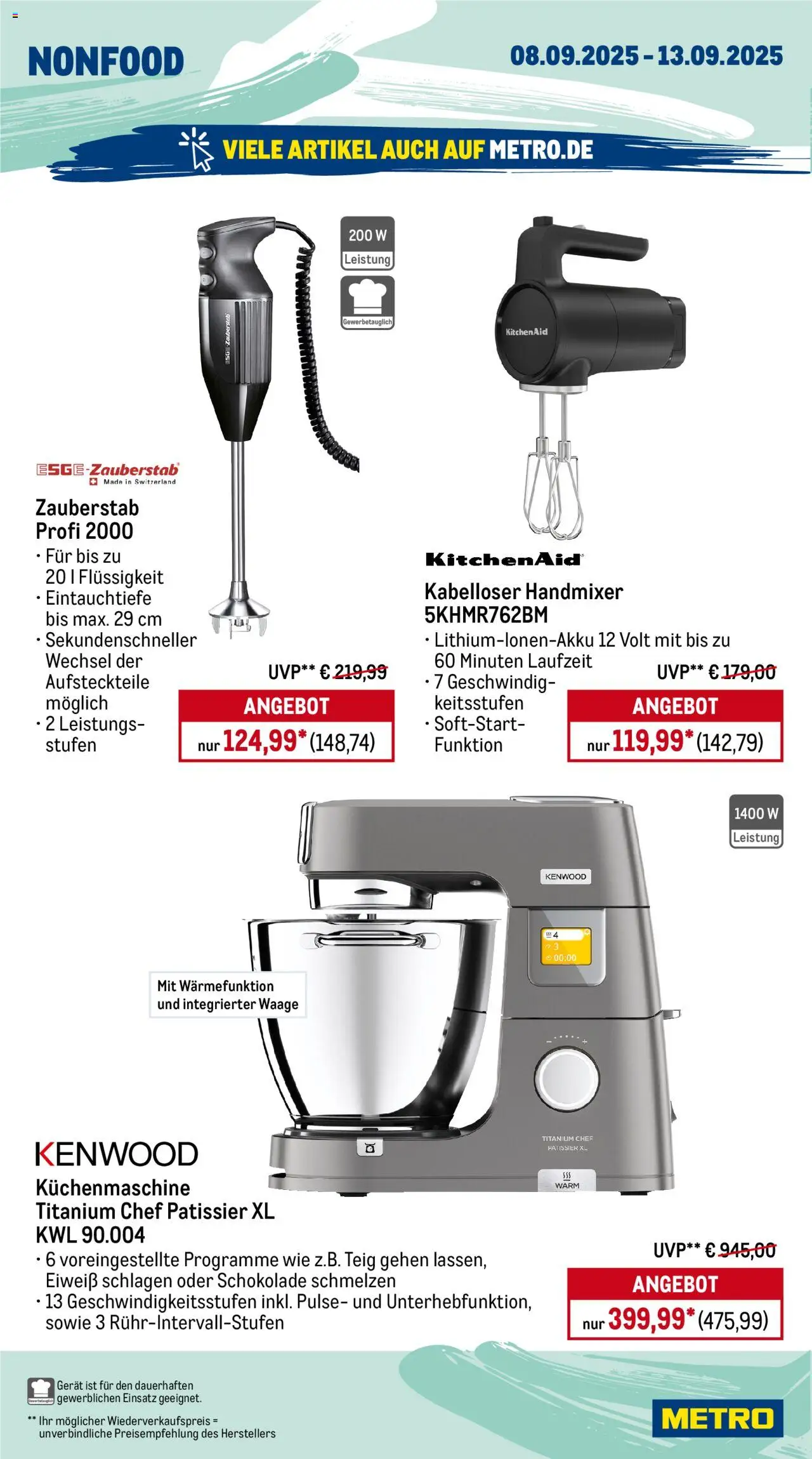 Metro Prospekt 	 – gültig ab 08.09.2025 | Seite: 20 | Produkte: Schokolade, Handmixer