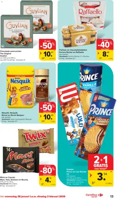 Carrefour market folder week 5 - Voorbeeld van een folder van Carrefour market, geldig van 28.01.2026 | Pagina: 13 | Producten: Koekjes, Snickers, Nescafe, Chocolade