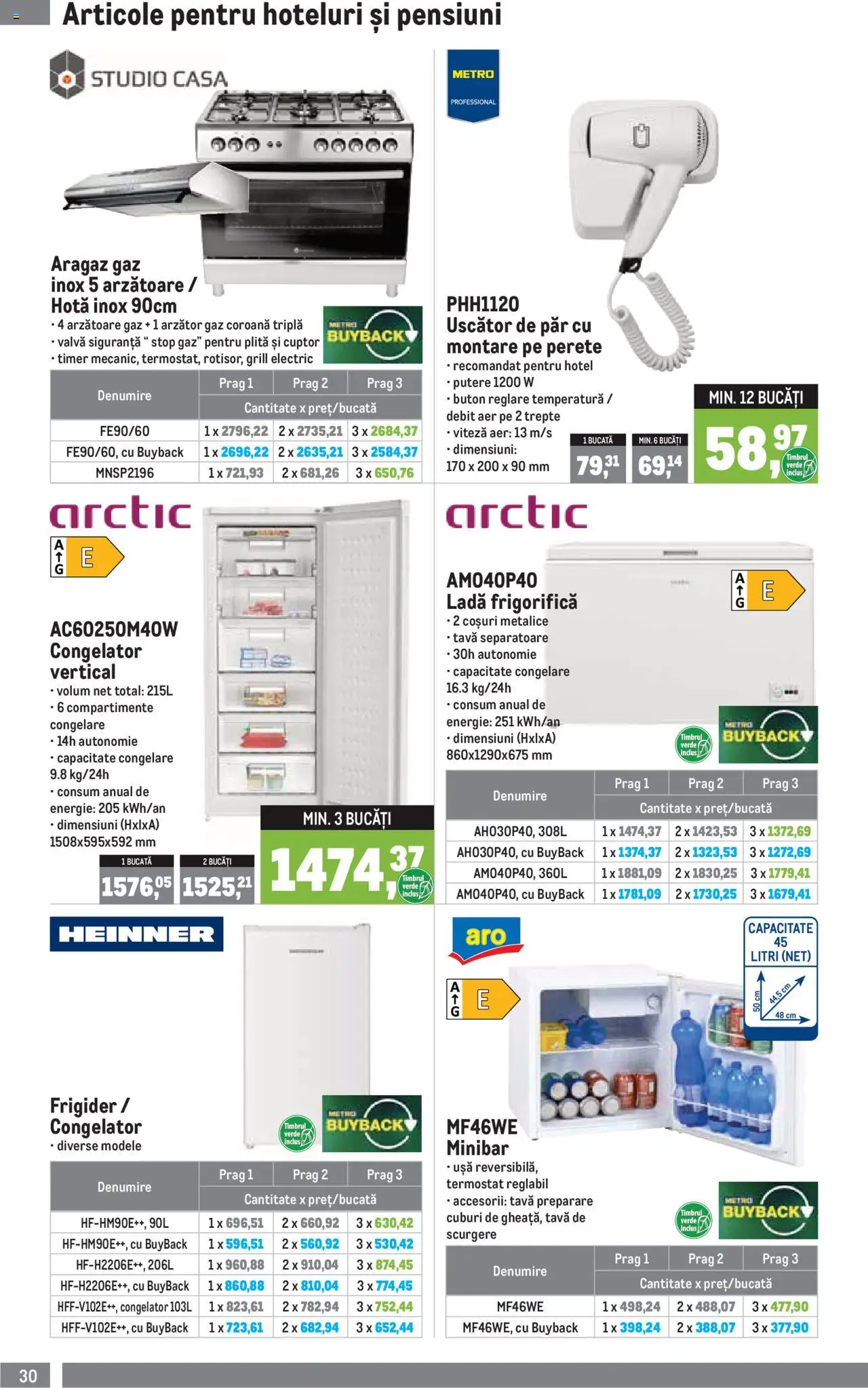 Metro catalog - Soluții Nealimentare pentru HoReCa – valabil de la 01.07.2025 | Pagină: 30 | Produse: Plită, Aragaz, Grill, Uscător De Păr