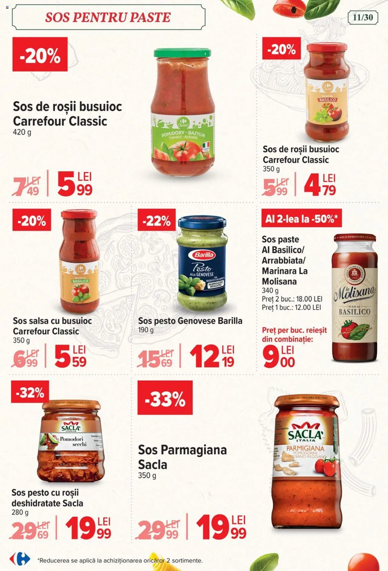Carrefour catalog - Italian weeks – valabil de la 06.08.2025 | Pagină: 11 | Produse: Brokoli, Roșii, Paste, Sos