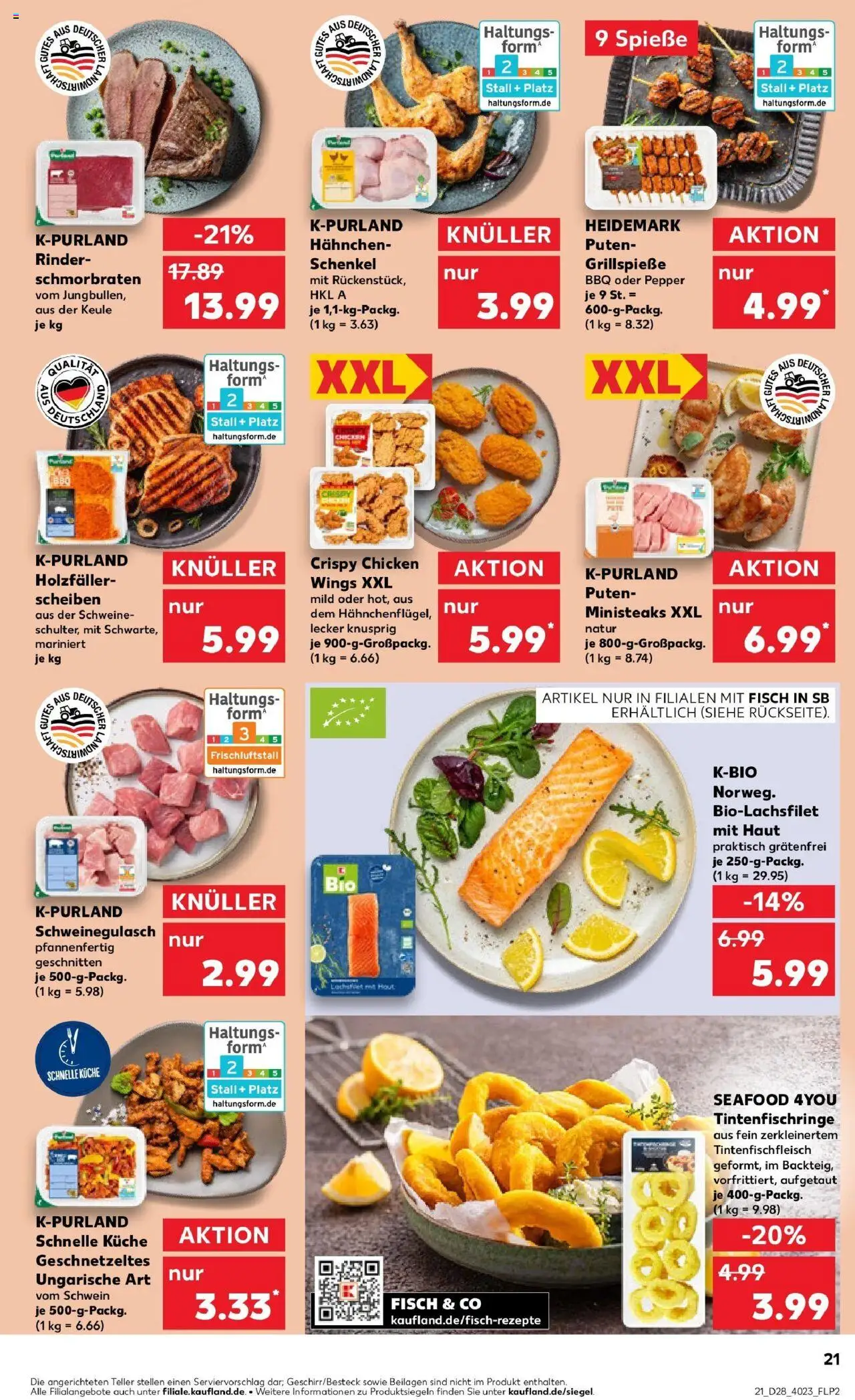 Kaufland prospekt Staßfurt	 - gültig ab dem 13.07.2025 | Seite: 36 | Produkte: Schweinegulasch, Hahnchen, Küche, Fisch