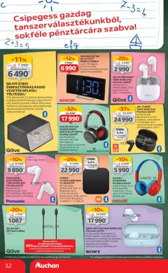 Auchan akciós ujság - amely érvényes a következő dátumtól: 24.07.2025 | Oldal: 32 | Termékek: MP3, Kábel, Xiaomi, Óra