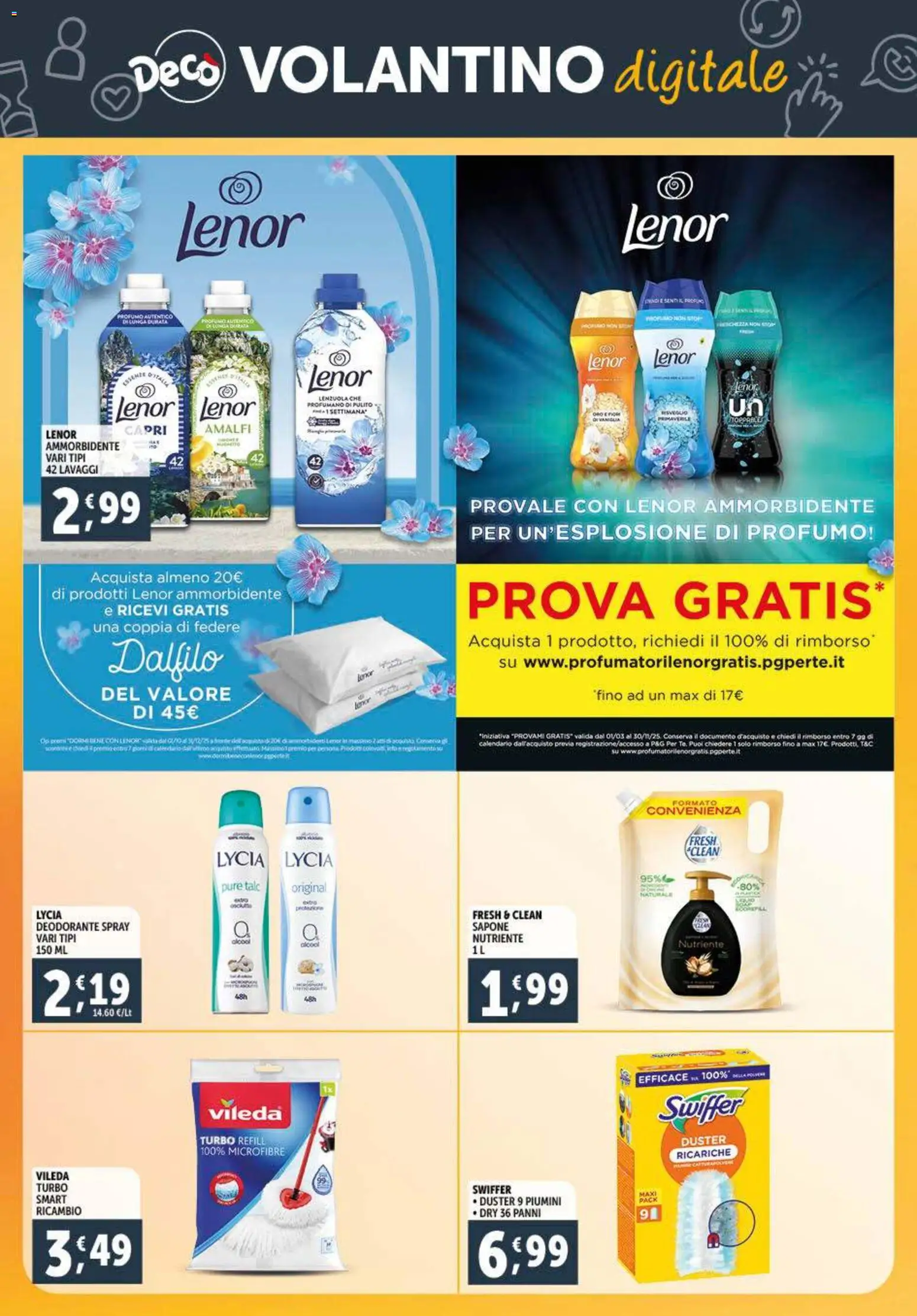 Volantino Decò del 28.10.2025 | Pagina: 32 | Prodotti: Sapone, Deodorante, Lenzuola, Profumo