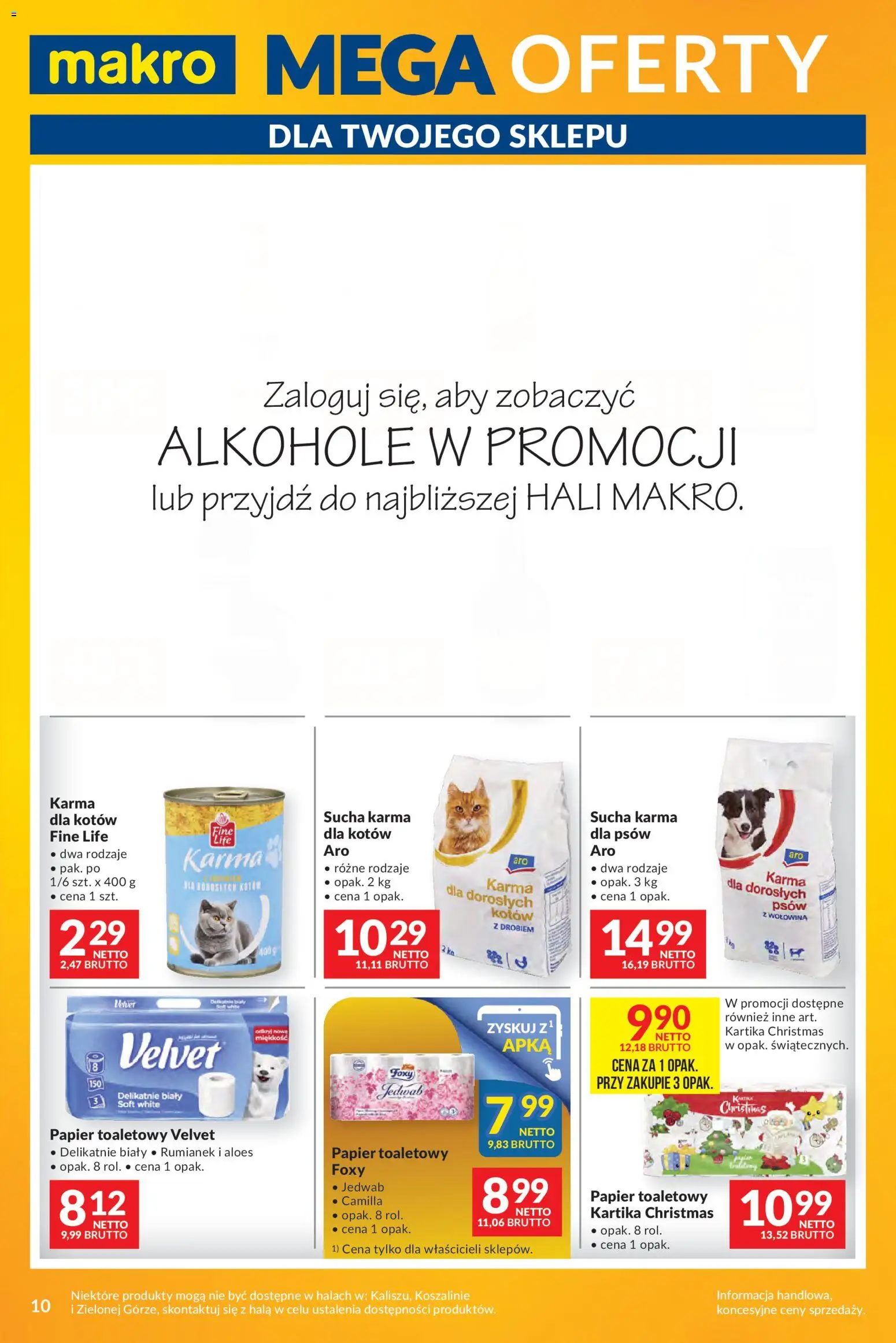 Makro Gazetka - Mega oferty dla Twojego Sklepu od 12.11.2025 | Strona: 10 | Produkty: Papier toaletowy, Aloes, Karma dla kotów, Wołowina