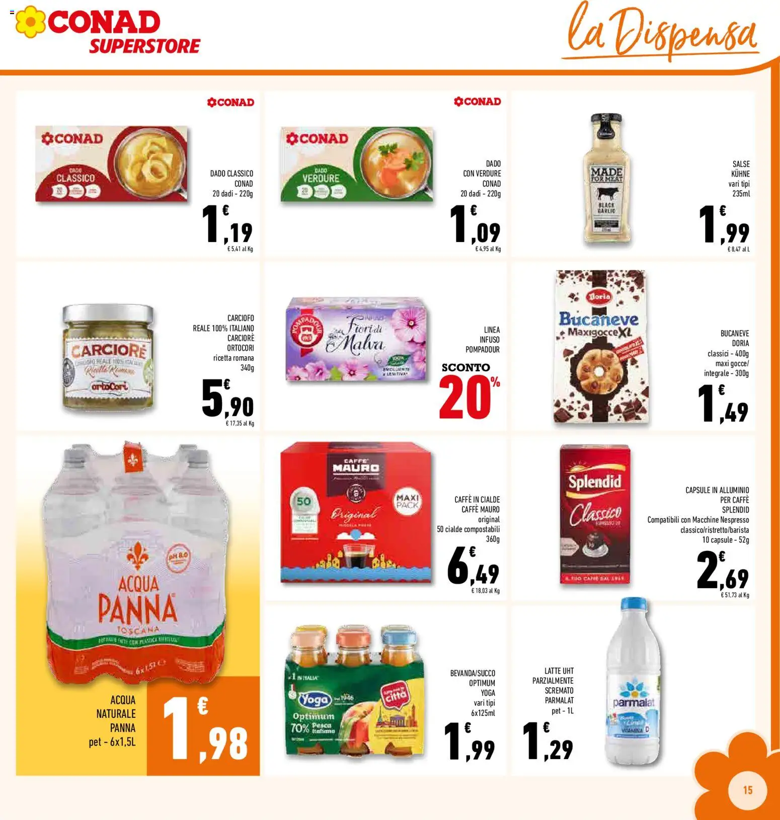 Volantino Conad del 27.12.2025 | Pagina: 15 | Prodotti: Acqua, Verdure, Acqua naturale, Alluminio