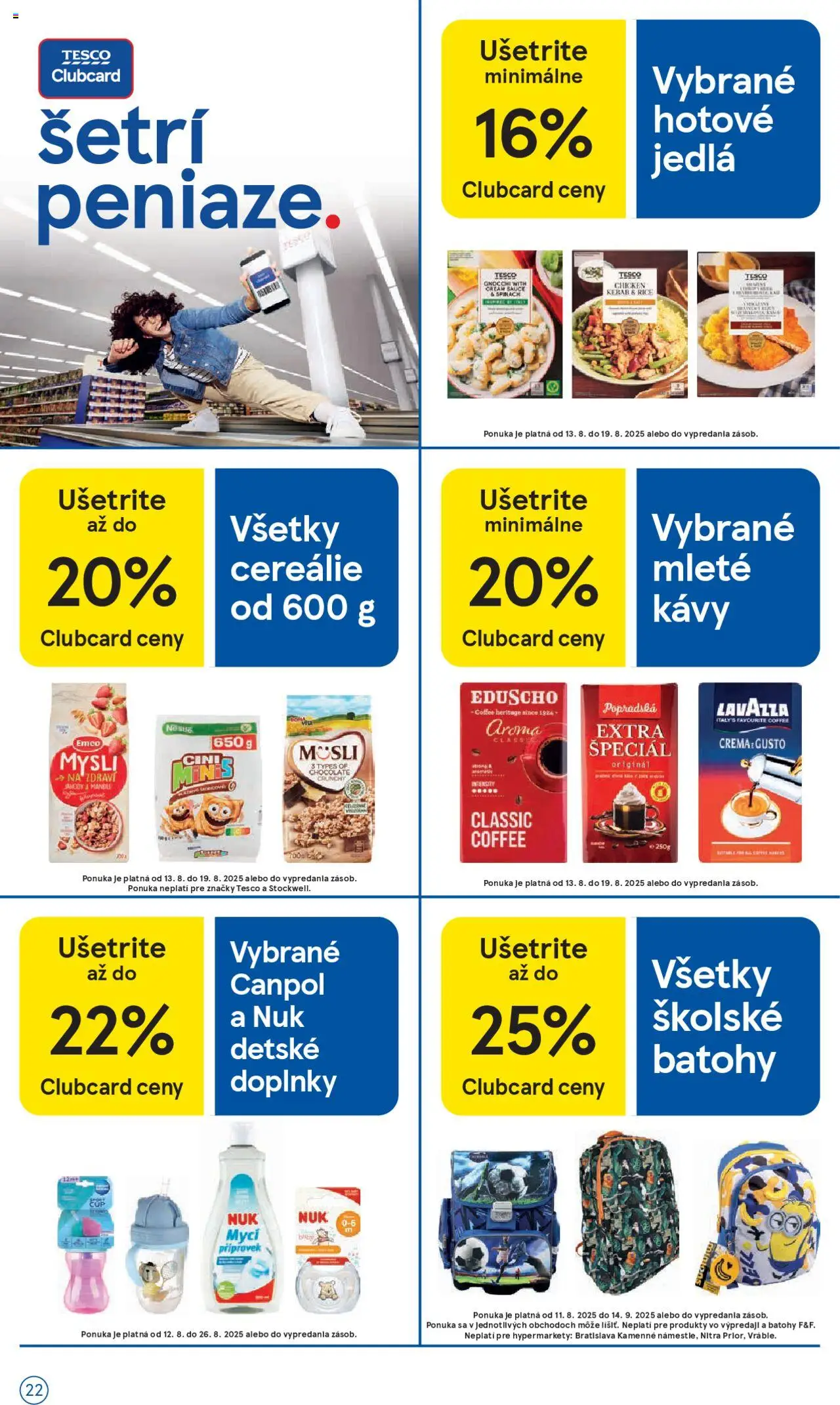 Tesco Hypermarket - leták │ platný od 13.08.2025 | Strana: 22 | Produkty: Lavazza, Cini Minis, Jahody, Cereálie