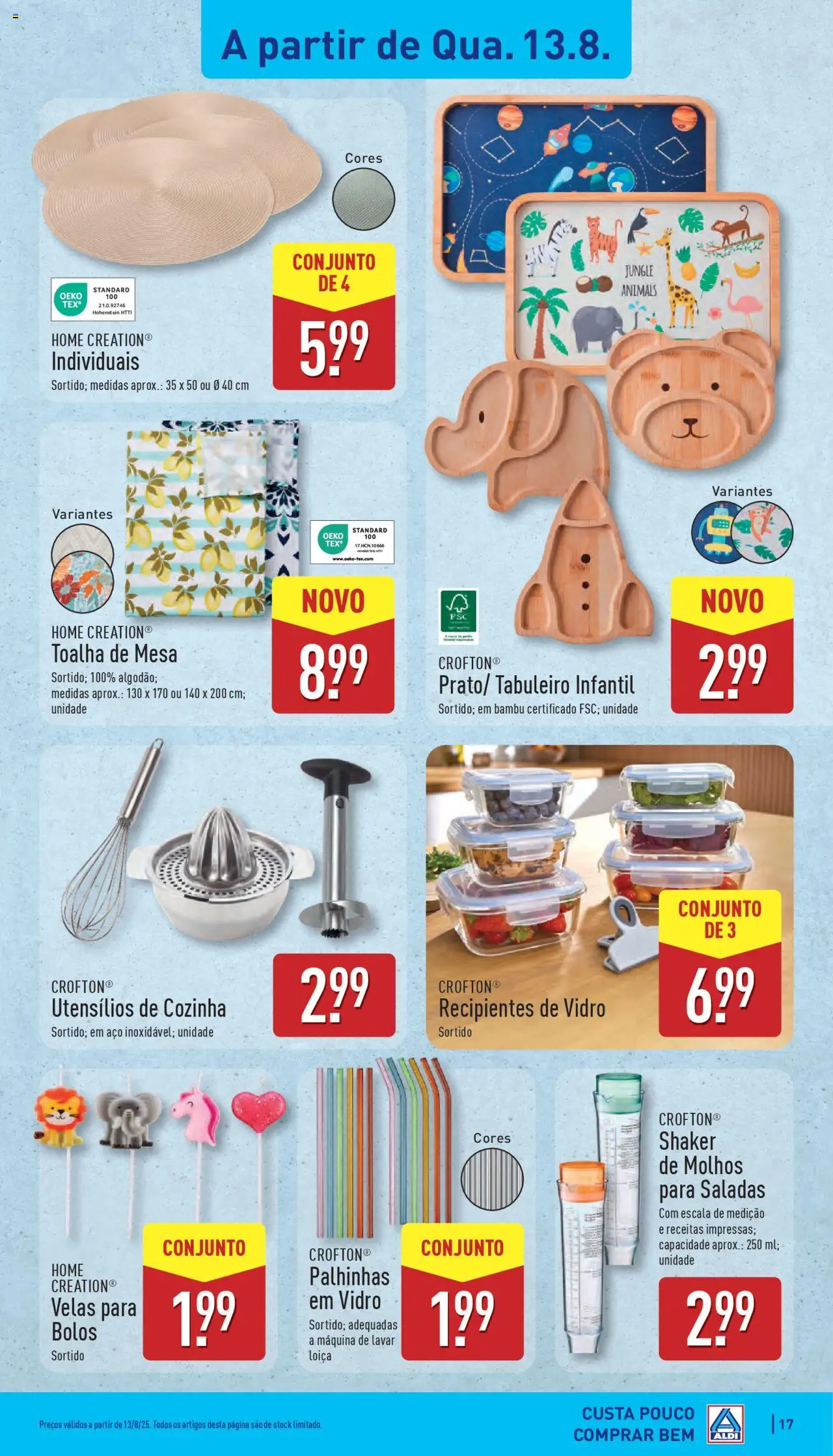 Aldi folheto │ válido de 11.08.2025 | Página: 17 | Produtos: Máquina de lavar, Saladas, Mesa, Velas