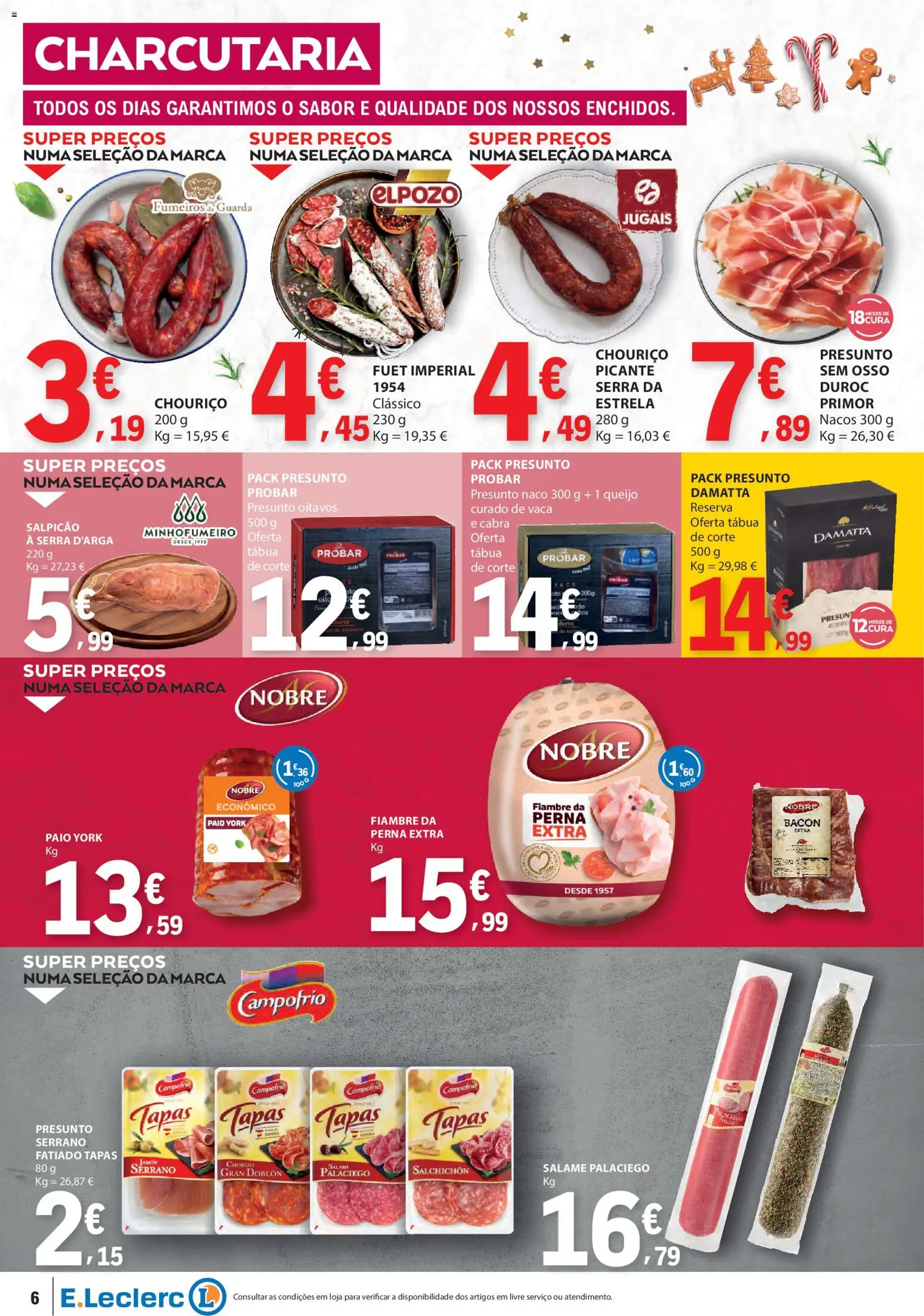 E.Leclerc folheto │ válido de 18.12.2025 | Página: 6 | Produtos: Tábua, Queijo, Presunto, Chouriço