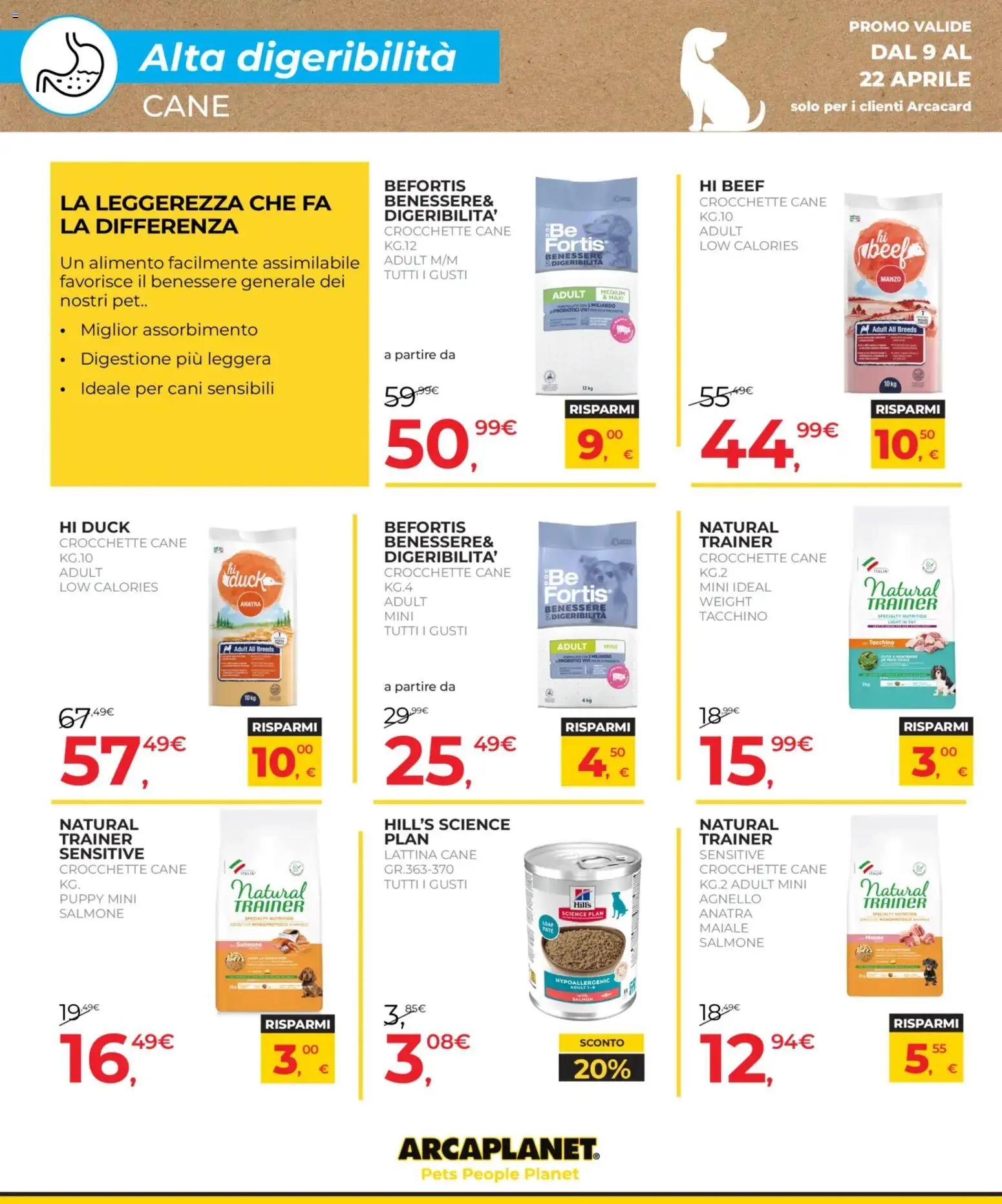 Volantino Arcaplanet del 09.04.2026 | Pagina: 16 | Prodotti: Maiale, Manzo, Tacchino, Agnello