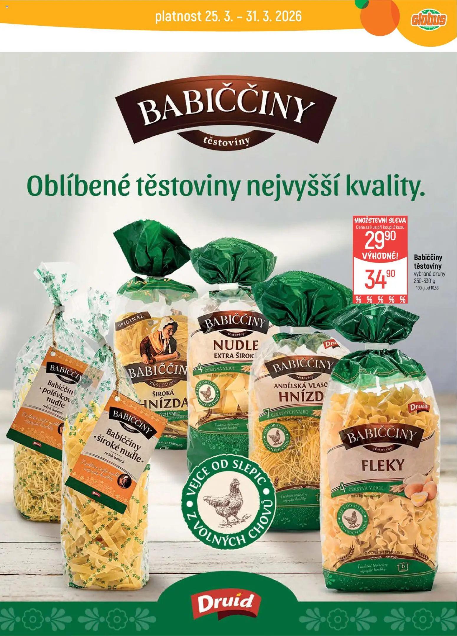 Globus leták - Ostrava od 25.03.2026 | Strana: 24 | Produkty: Globus, Vejce, Těstoviny, Nudle