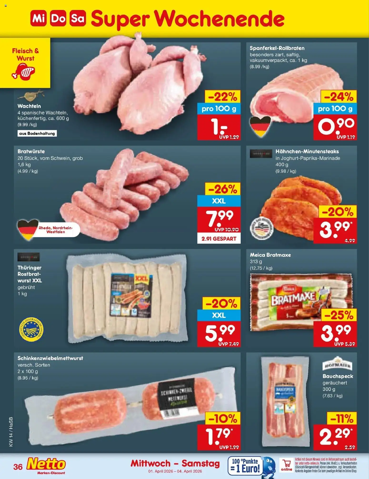 Netto Marken-Discount Prospekt Wuppertal	 – gültig ab 30.03.2026 | Seite: 50 | Produkte: Meica, Wurst, Fleisch