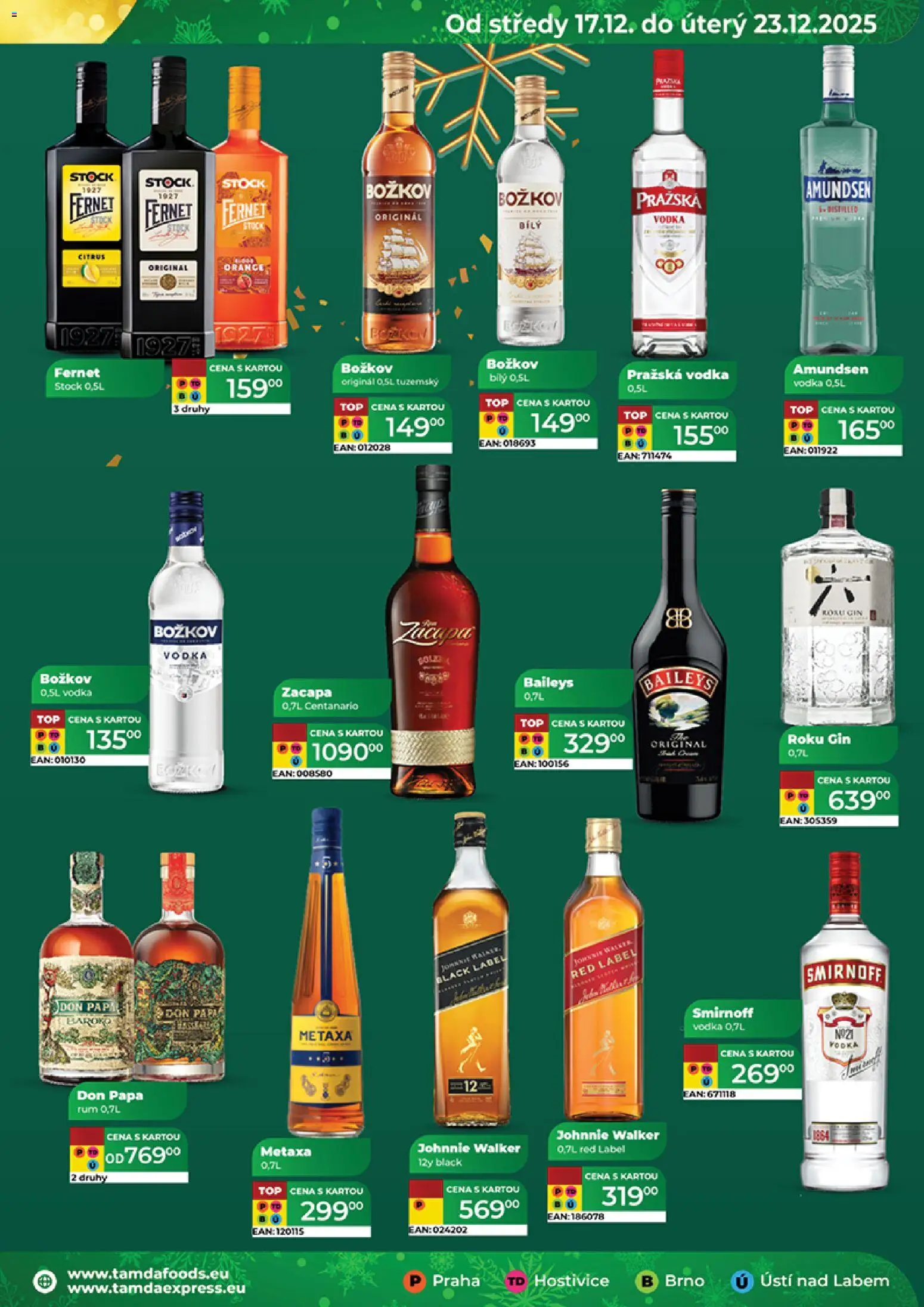 Tamda Foods leták od 17.12.2025 | Strana: 33 | Produkty: Vodka, Metaxa, Božkov, Pražská vodka