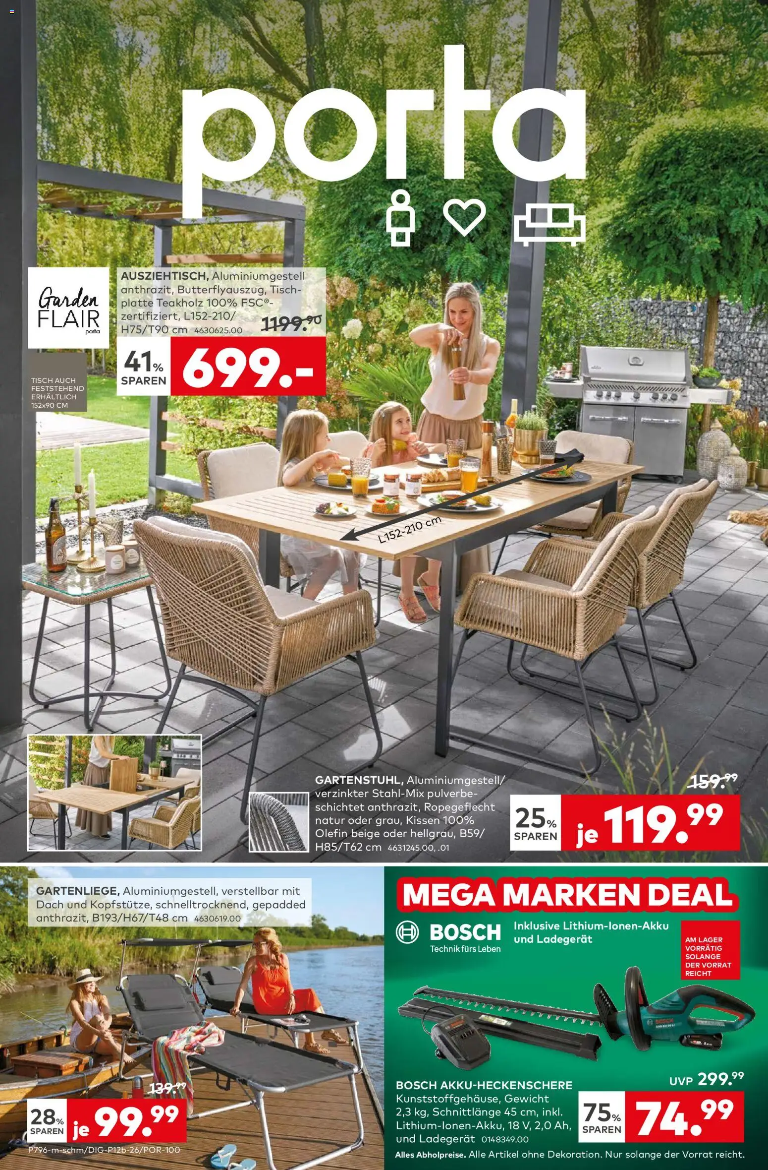 Porta! Prospekt garten – gültig ab 09.03.2026 | Seite: 1 | Produkte: Gewicht, Kissen, Tisch, Ladegerät
