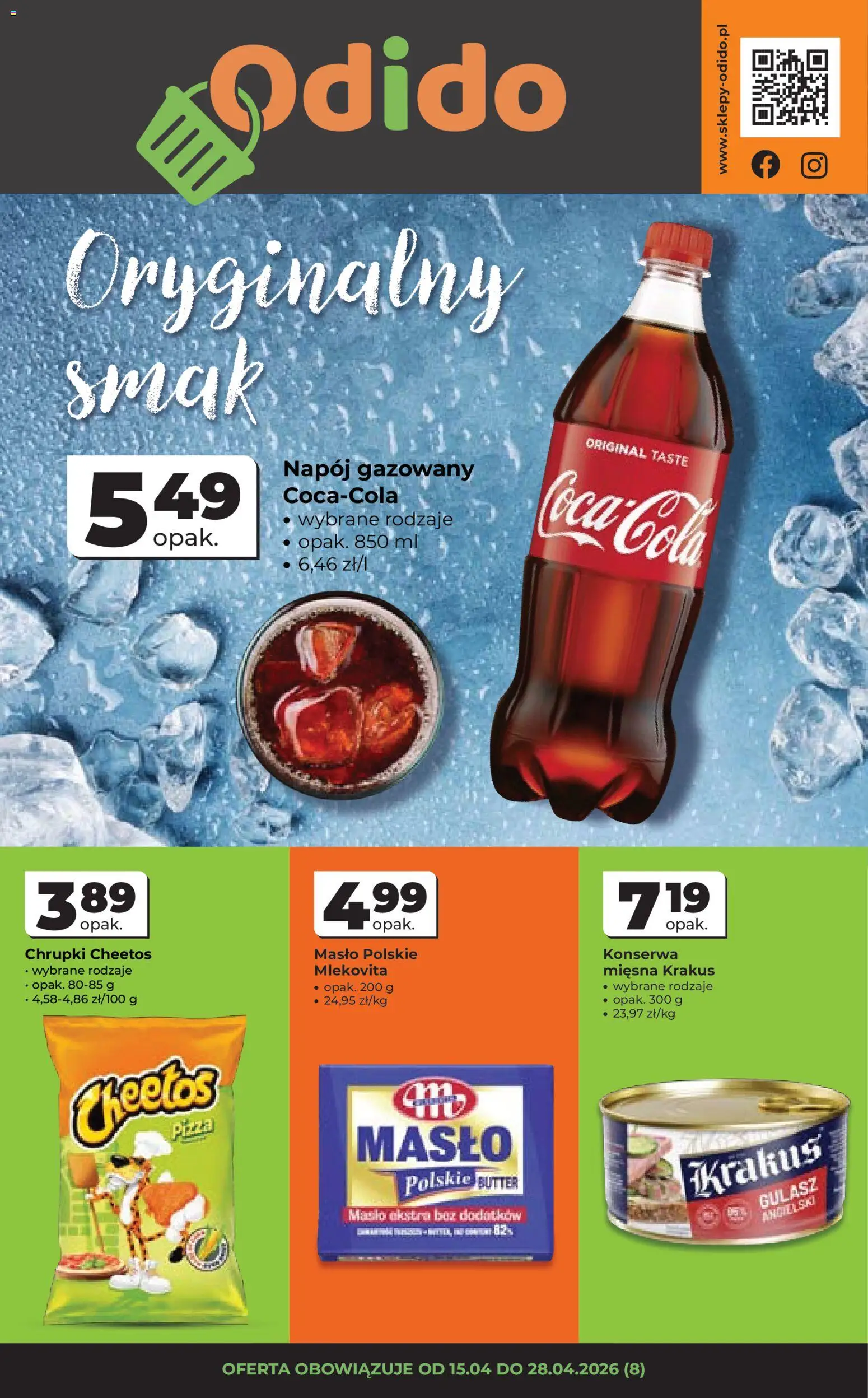 Odido gazetka od 15.04.2026 | Strona: 1 | Produkty: Masło Polskie, Masło, Pizza, Gulasz
