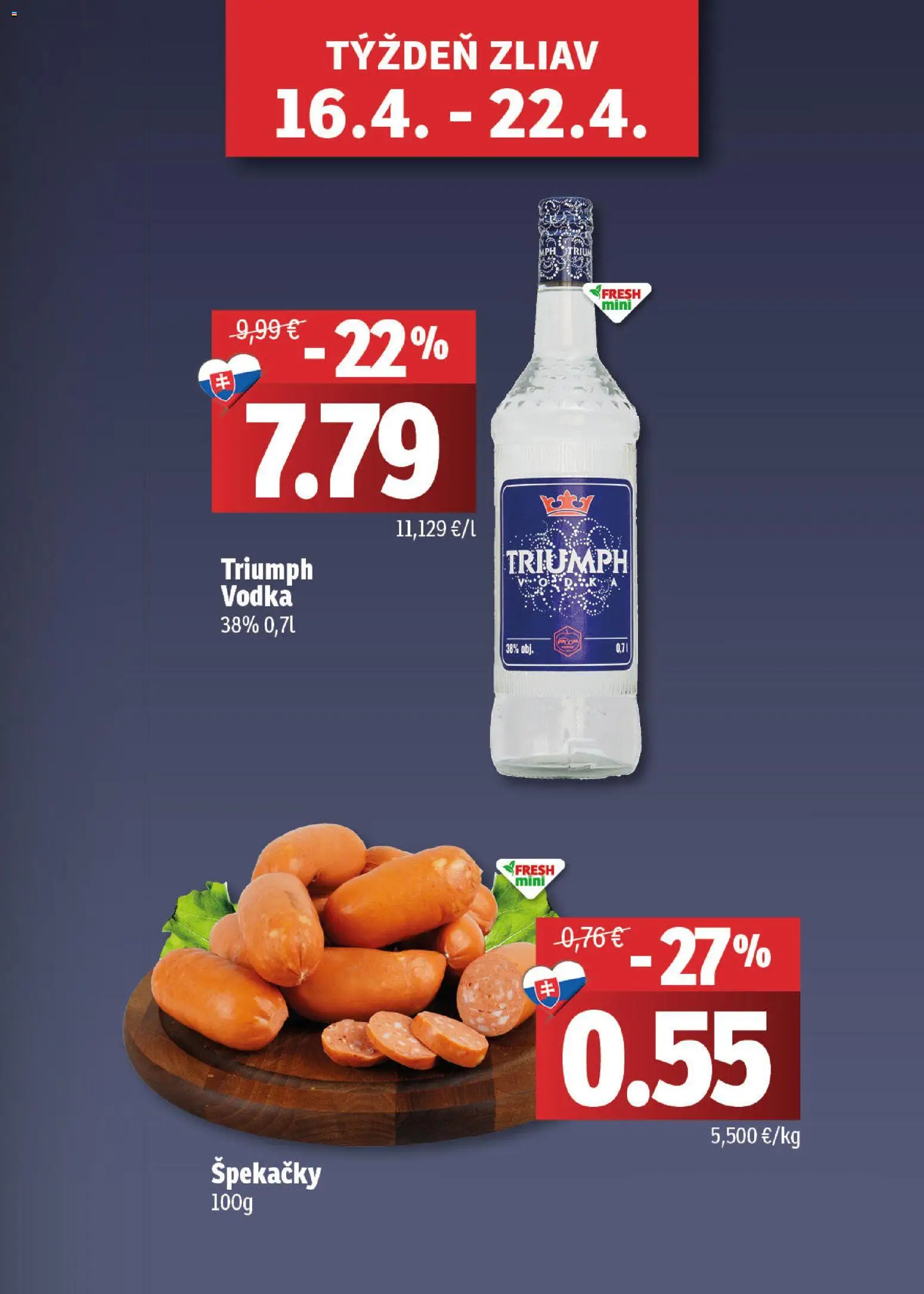 Nové Fresh akcie – leták je platný od 09.04.2026 | Strana: 3 | Produkty: Vodka