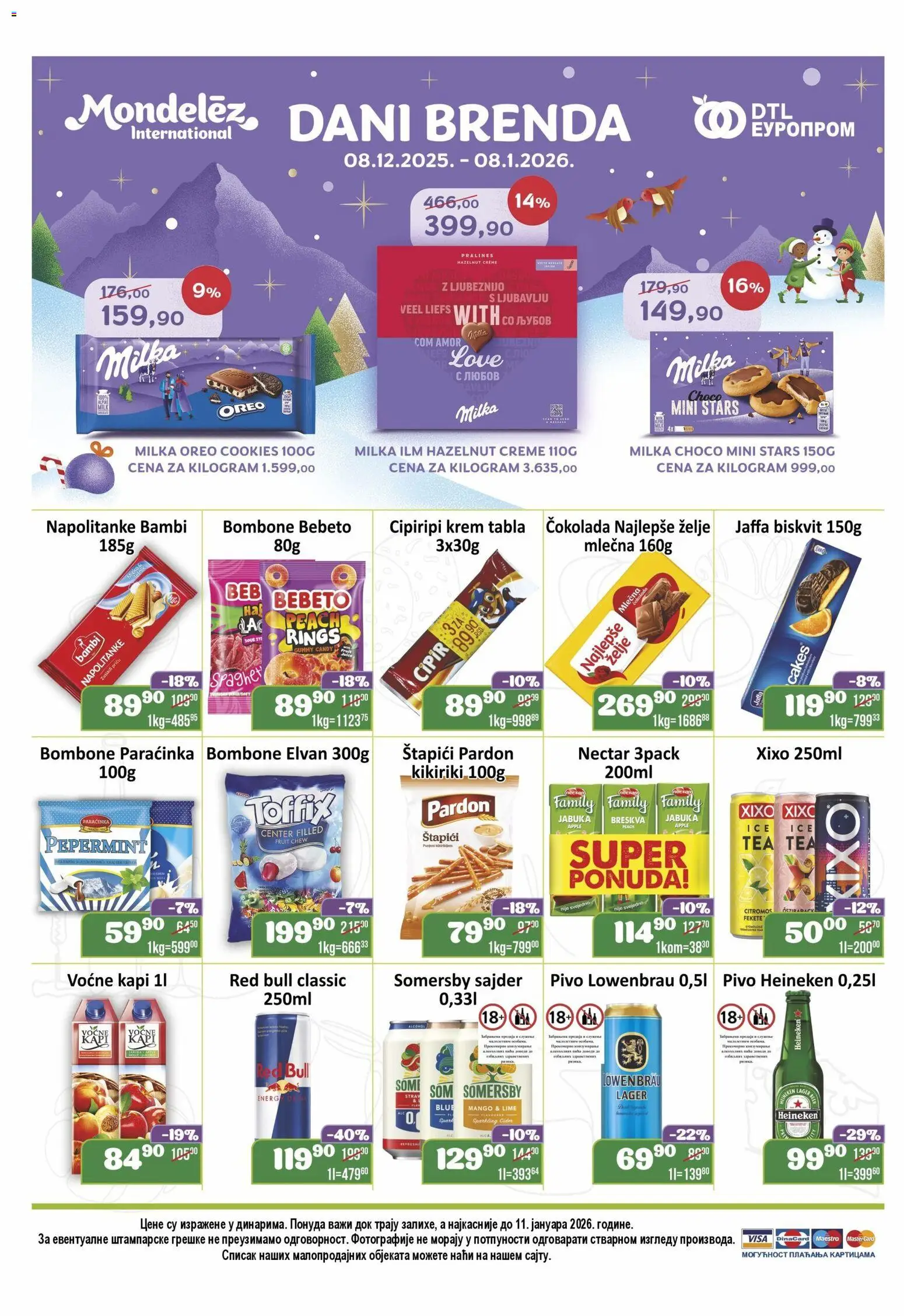 Europrom katalog - važi od 26.12.2025 | Strana: 4 | Proizvode: Heineken, Mango, Čokolada, Breskva