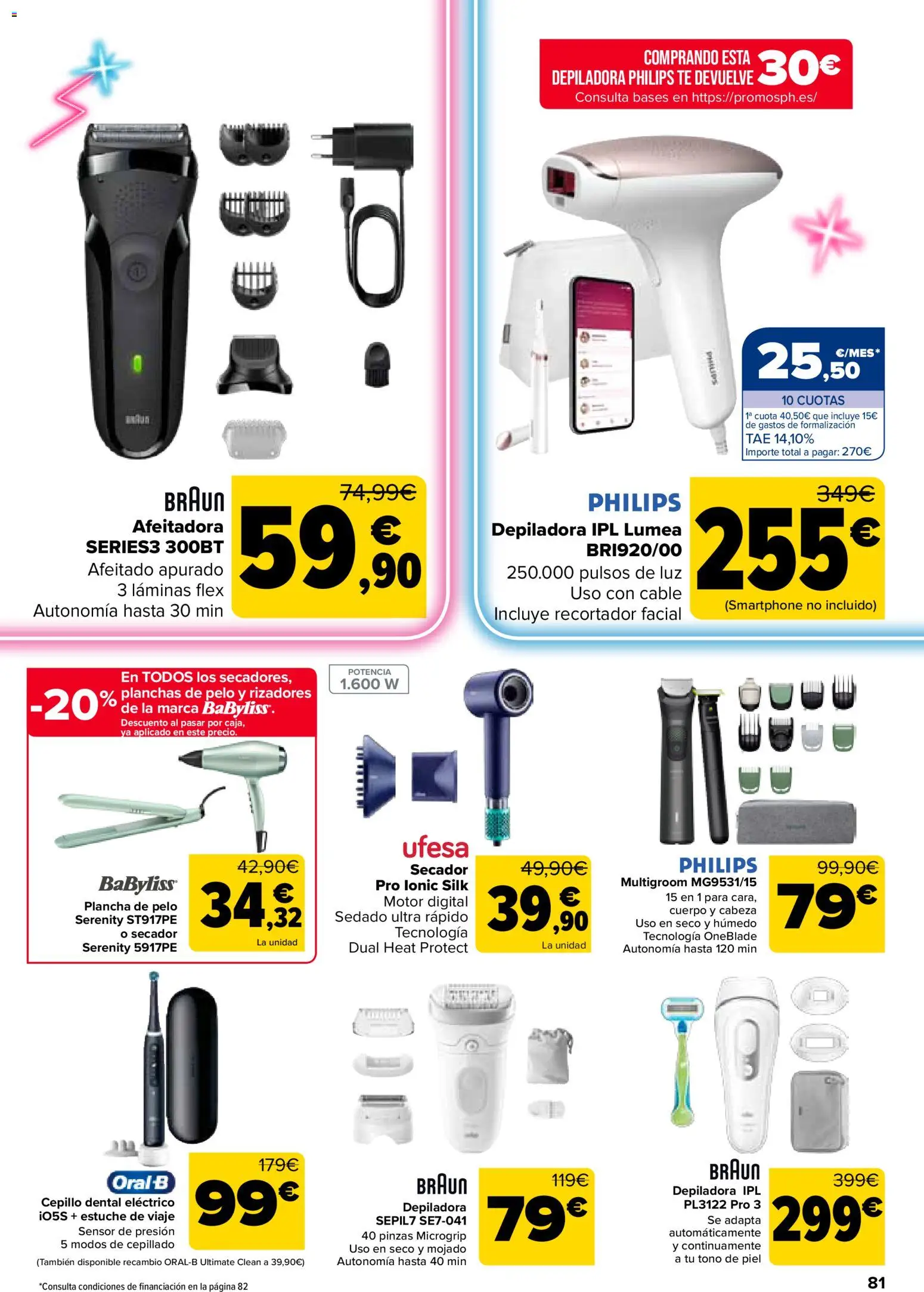 Carrefour folleto │ válido desde el 07.04.2026 | Página: 81 | Productos: Cepillo, Smartphone, Cable, Plancha de pelo