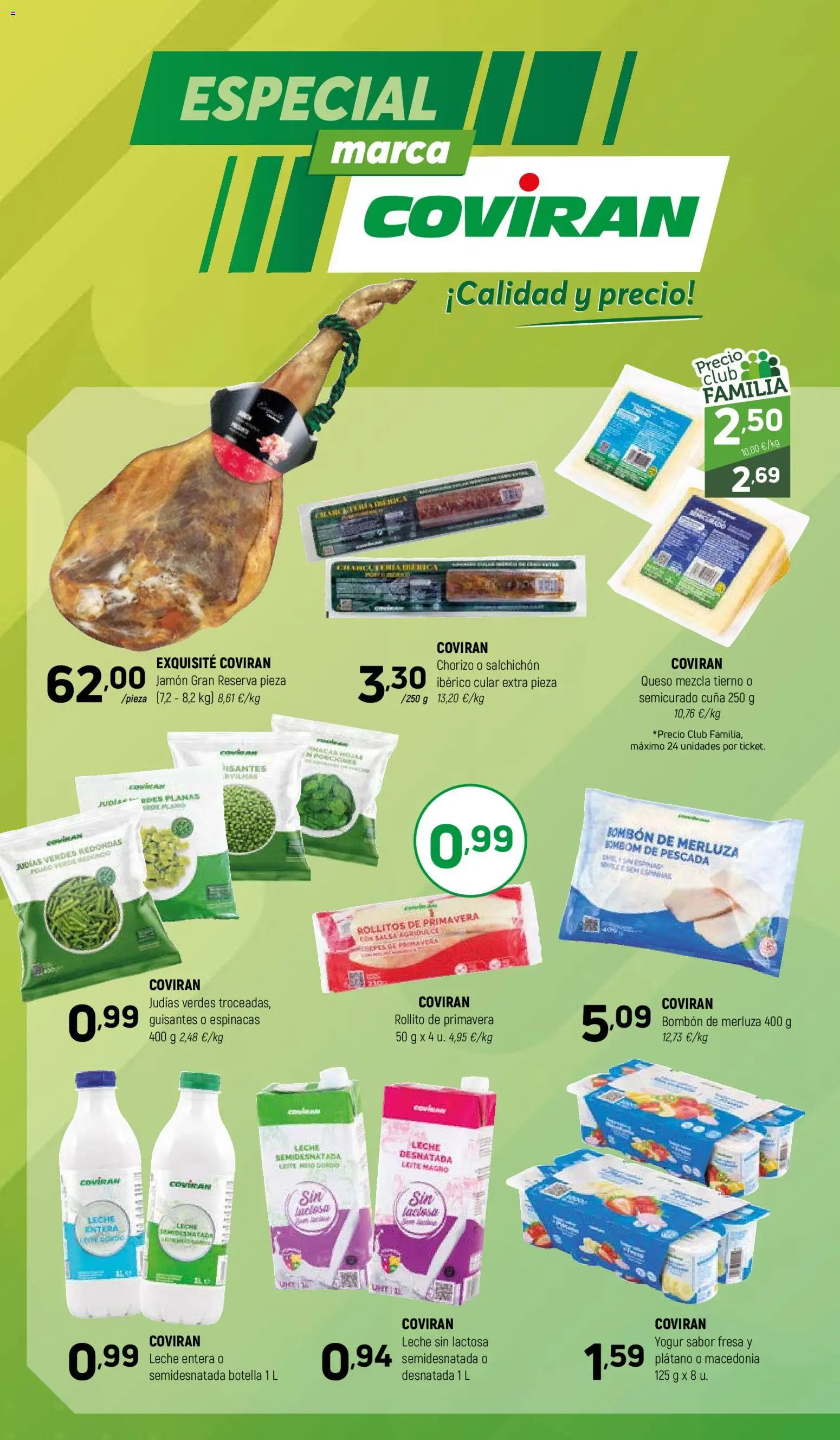 Coviran - Figueres │ válido desde el 21.04.2026 | Página: 6 | Productos: Leche sin lactosa, Queso, Jamón, Πορσελάνη