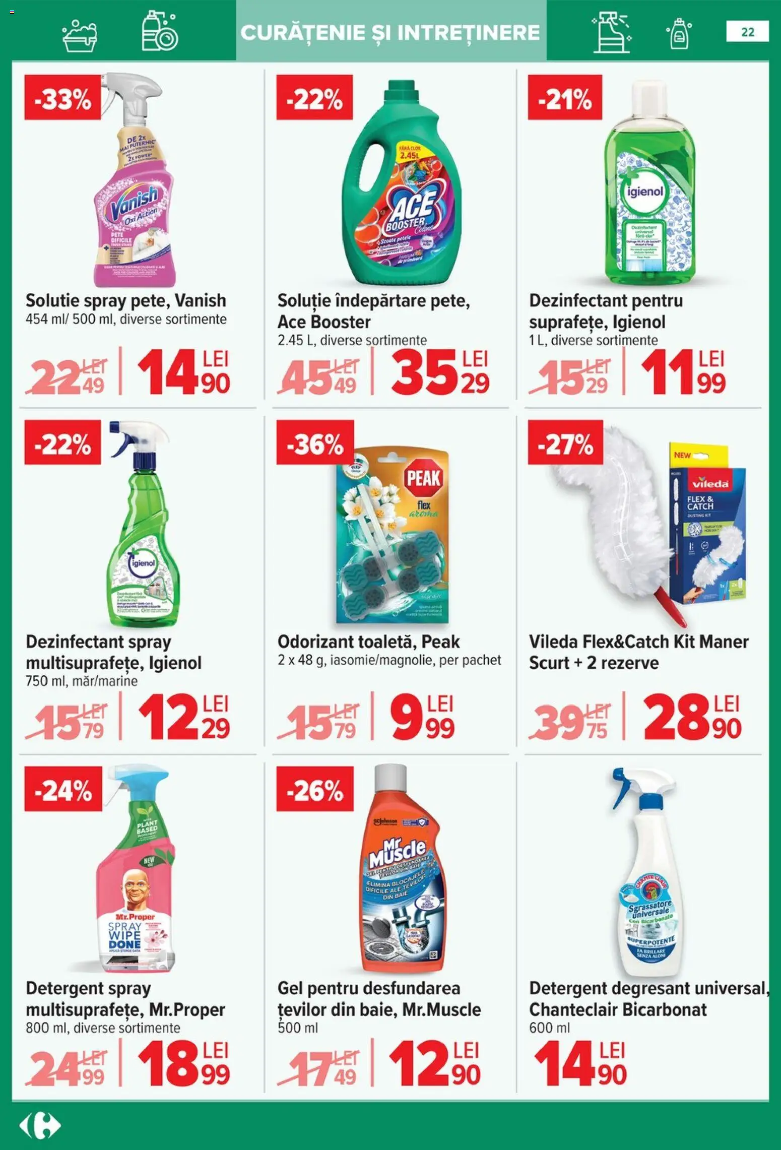 Noul catalog Carrefour – valabil de la 14.01.2026 | Pagină: 22 | Produse: Mâner, Detergent, Çelik Mama ve Su Kabı