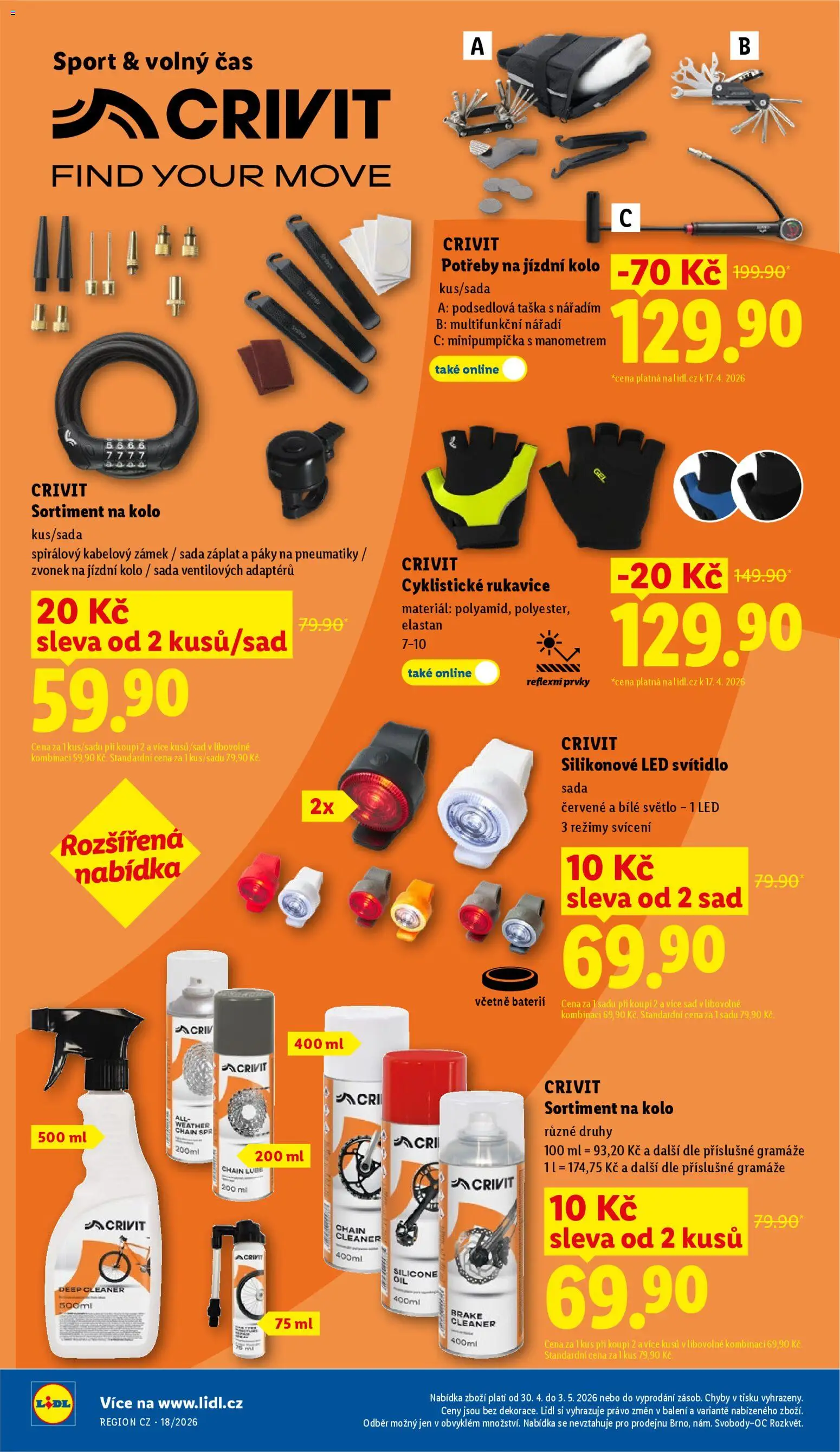 Lidl leták - Spotřební zboží od 30.04.2026 | Strana: 16 | Produkty: Rukavice, Kolo, Zvonek, LED