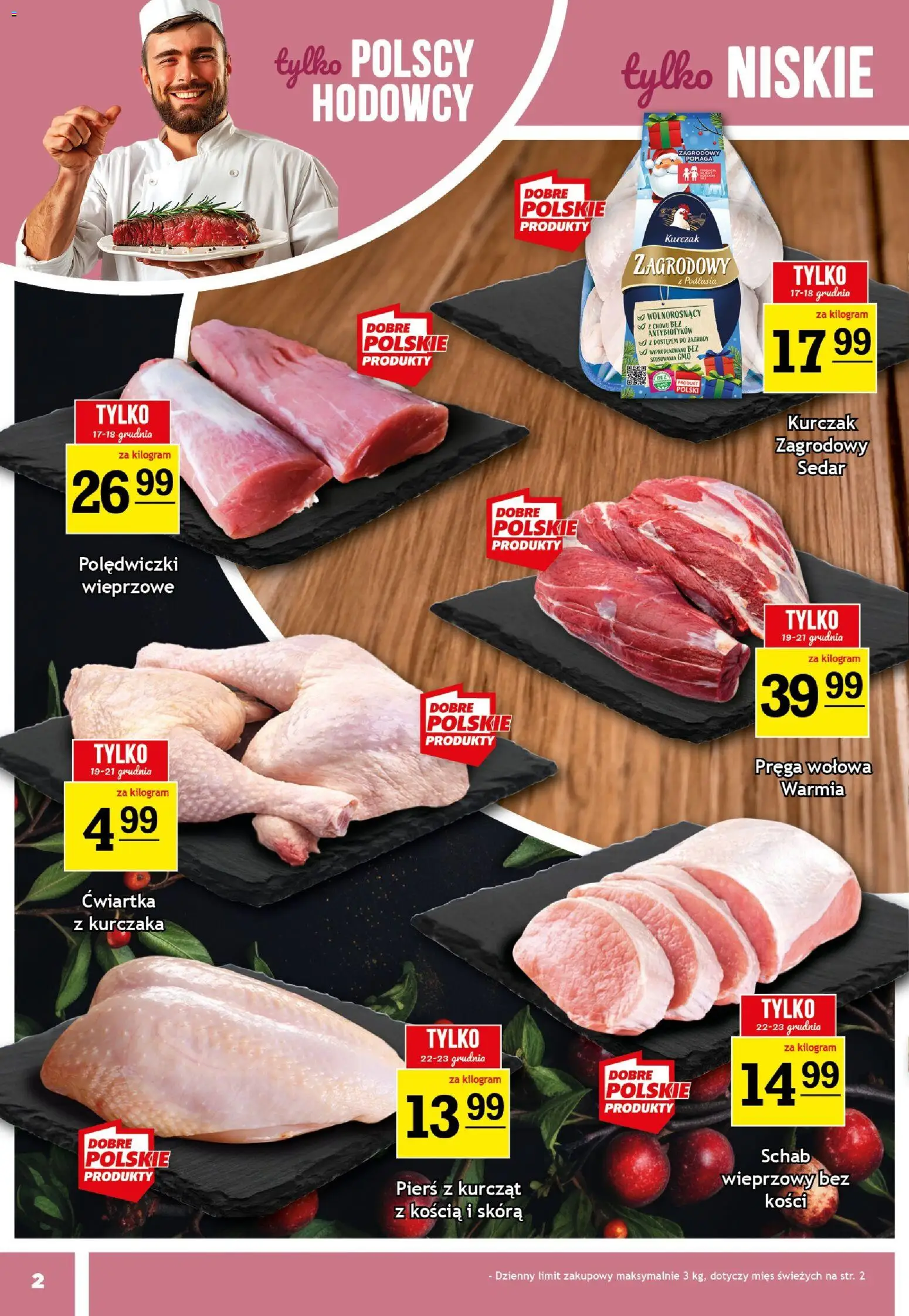 Gram Market Gazetka od 17.12.2025 | Strona: 2 | Produkty: Kurczak, Schab, Kurczak zagrodowy, Ćwiartka z kurczaka