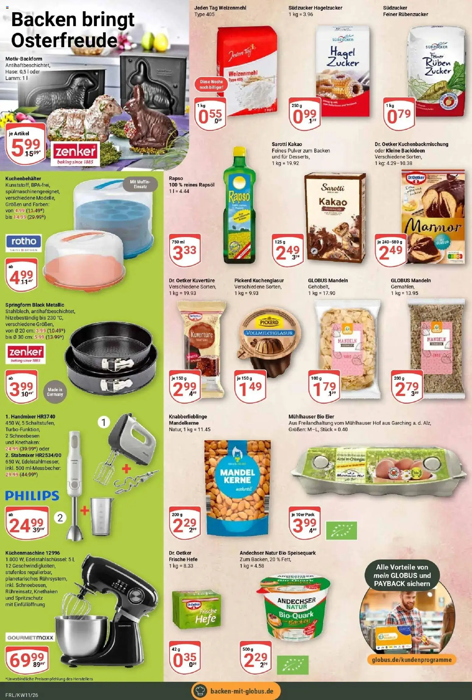 Globus prospekt Freilassing	 – gültig ab 09.03.2026 | Seite: 20 | Produkte: Philips, Rapsöl, Weizenmehl, Speisequark