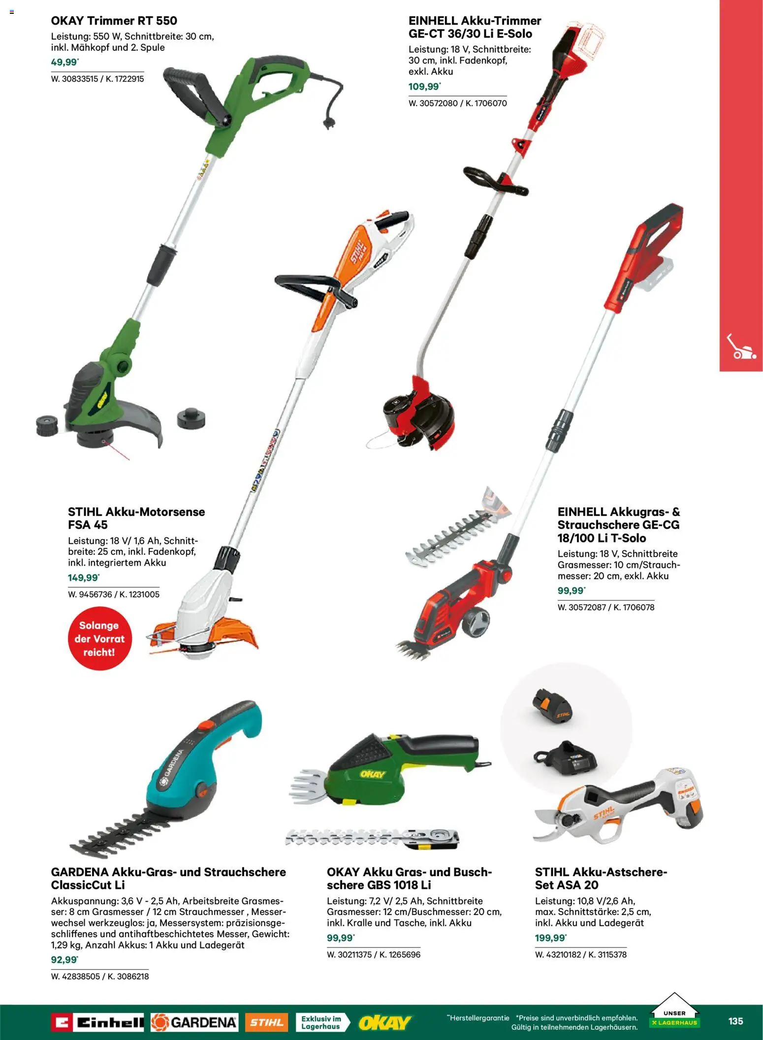 Lagerhaus  Garten und Freizeit Katalog 2026 gültig ab 22.02.2026 | Seite: 135 | Produkte: Gewicht