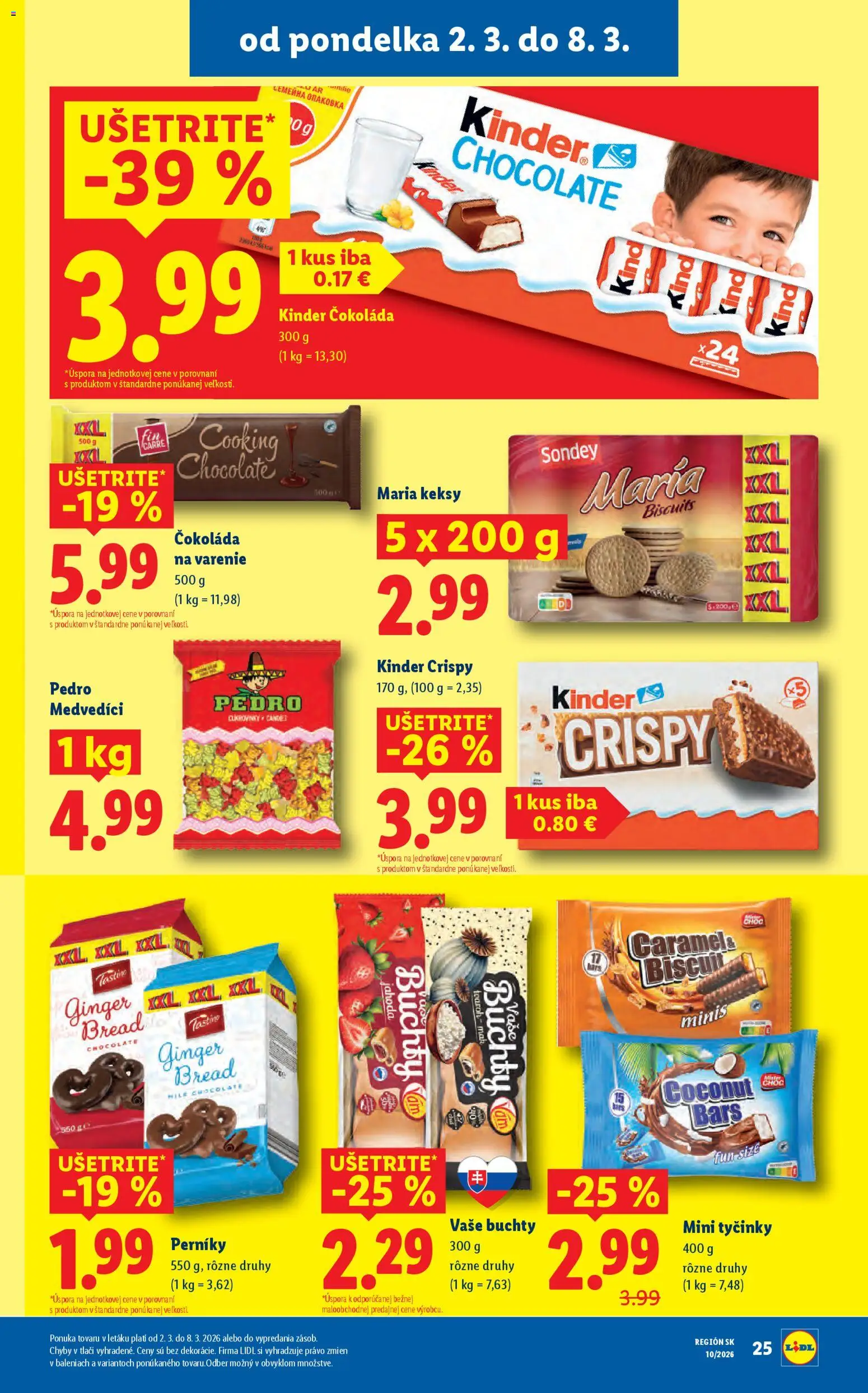 Nové Lidl akcie – leták je platný od 02.03.2026 | Strana: 27 | Produkty: Kinder, Čokoláda, Keksy, Mak
