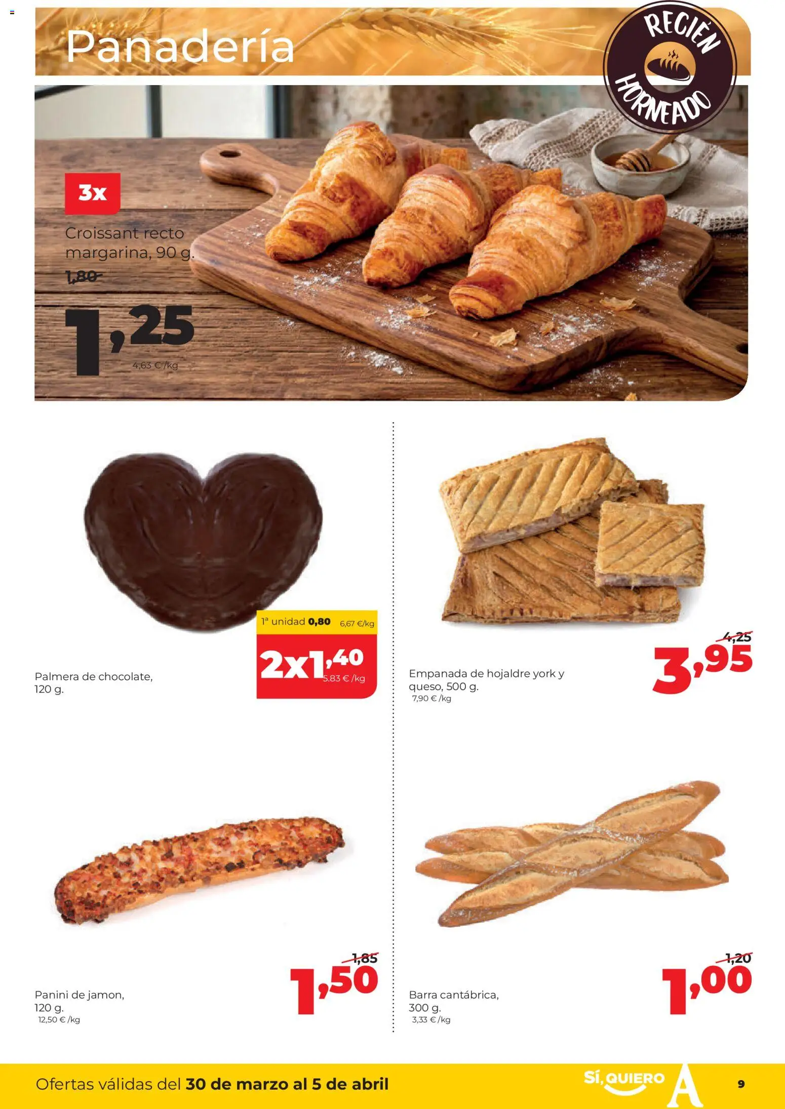 Alimerka folleto Castilla y León │ válido desde el 30.03.2026 | Página: 9 | Productos: Croissant, Panadería