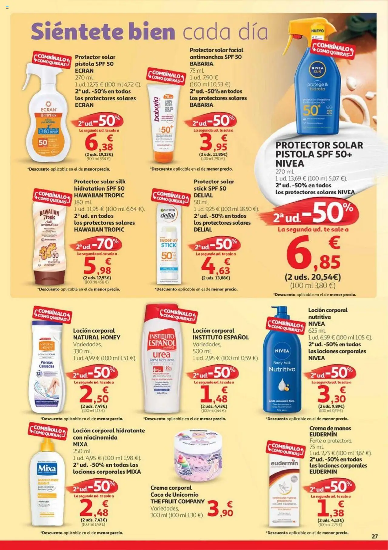 Alcampo - Aniversario │ válido desde el 03.06.2025 | Página: 27 | Productos: Crema de manos, Leche, Té, Body