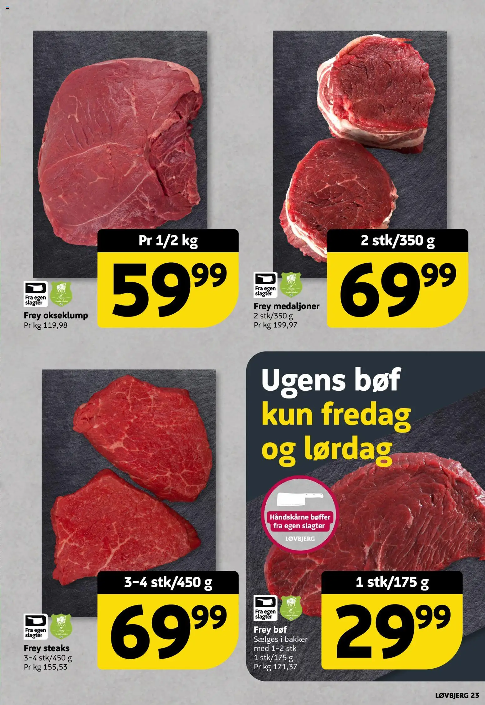 Løvbjerg tilbudsavis – gyldig fra 23.01.2026 | Side: 23 | Produkter: Bøffer
