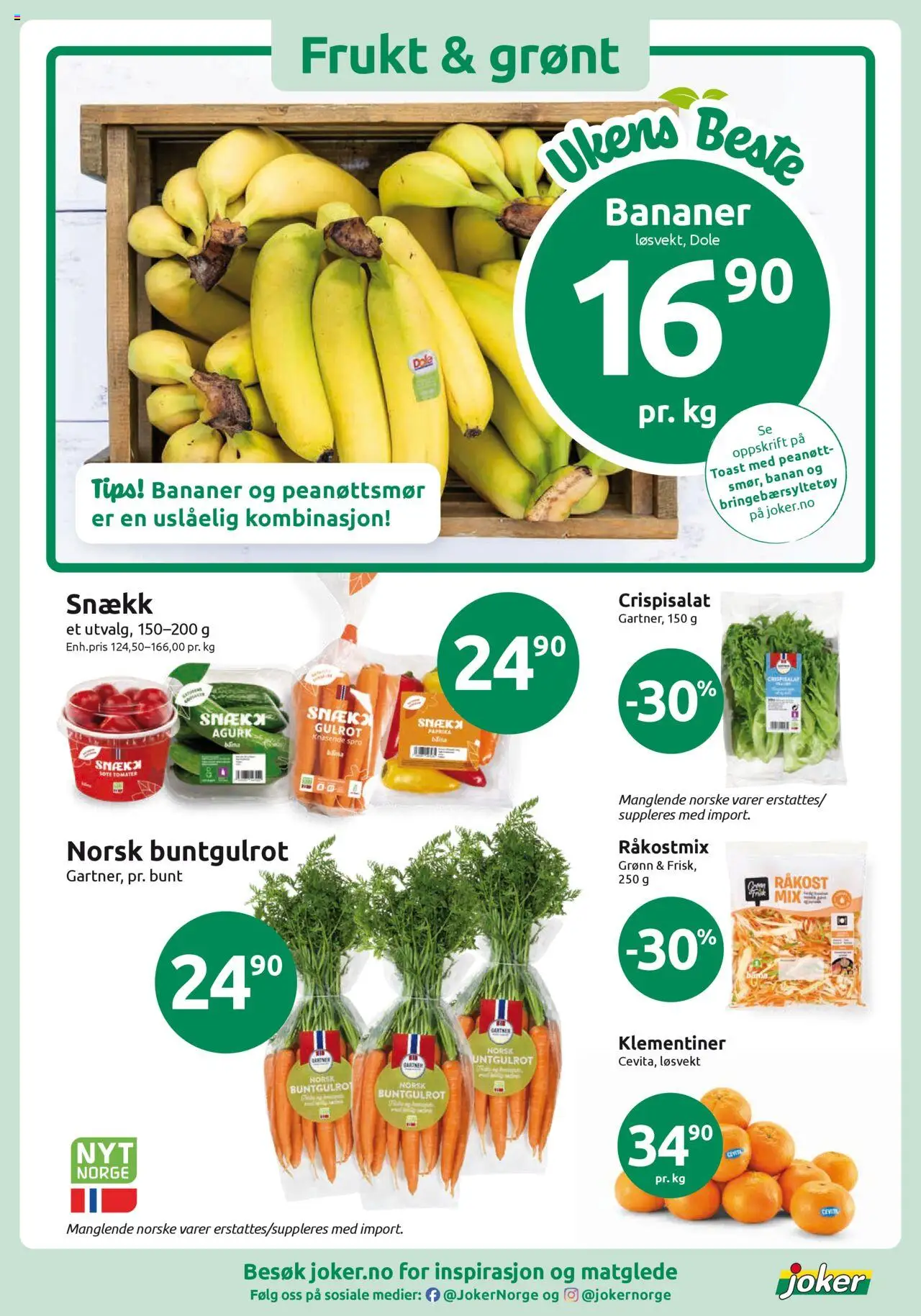 | Side: 9 | Produkter: Bananer, Agurk, Ряжанка, Crispisalat