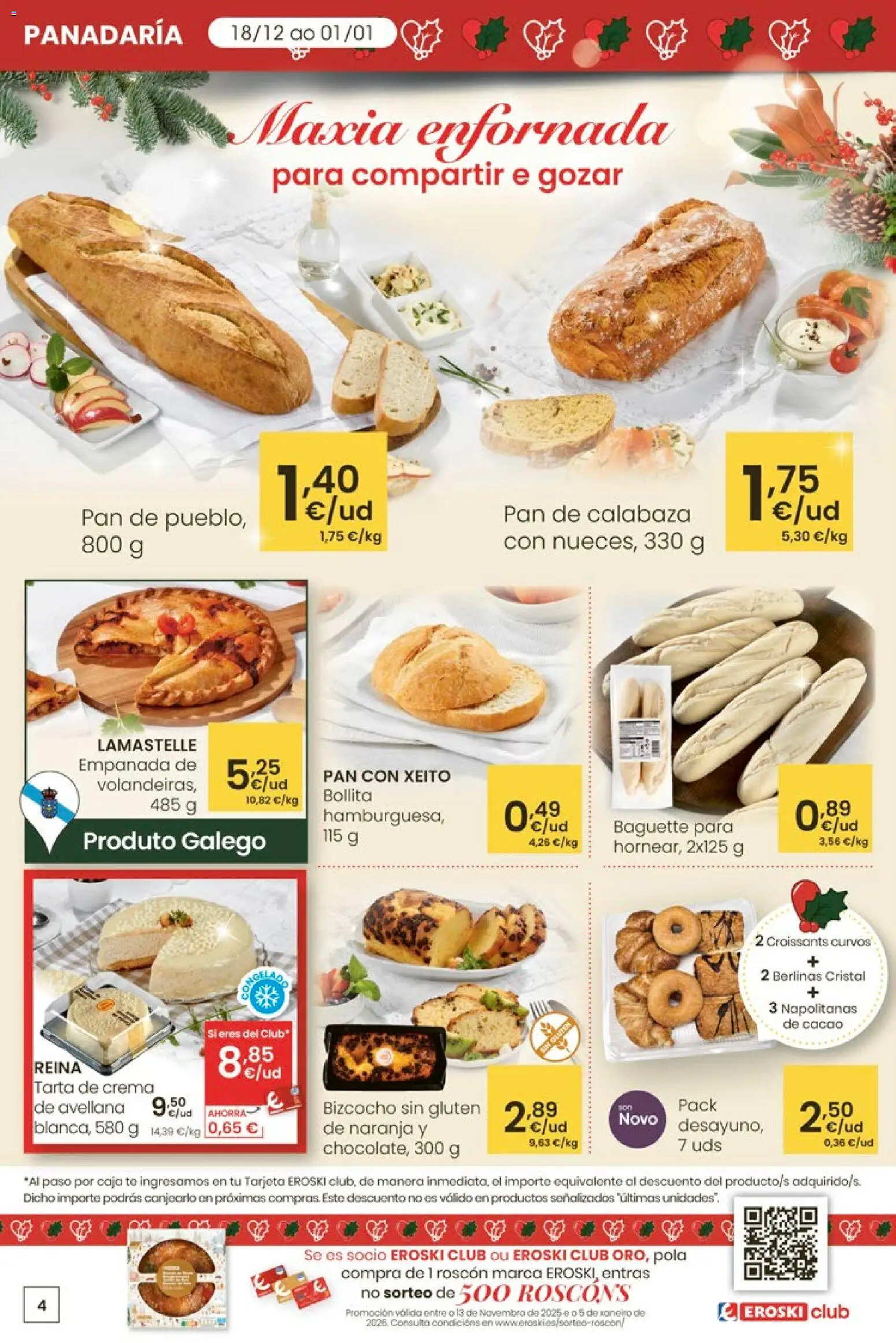 Eroski - Nadal │ válido desde el 18.12.2025 | Página: 4 | Productos: Πράσινο τσάι, Crema, Φρυγανιές σικάλεως, Caja