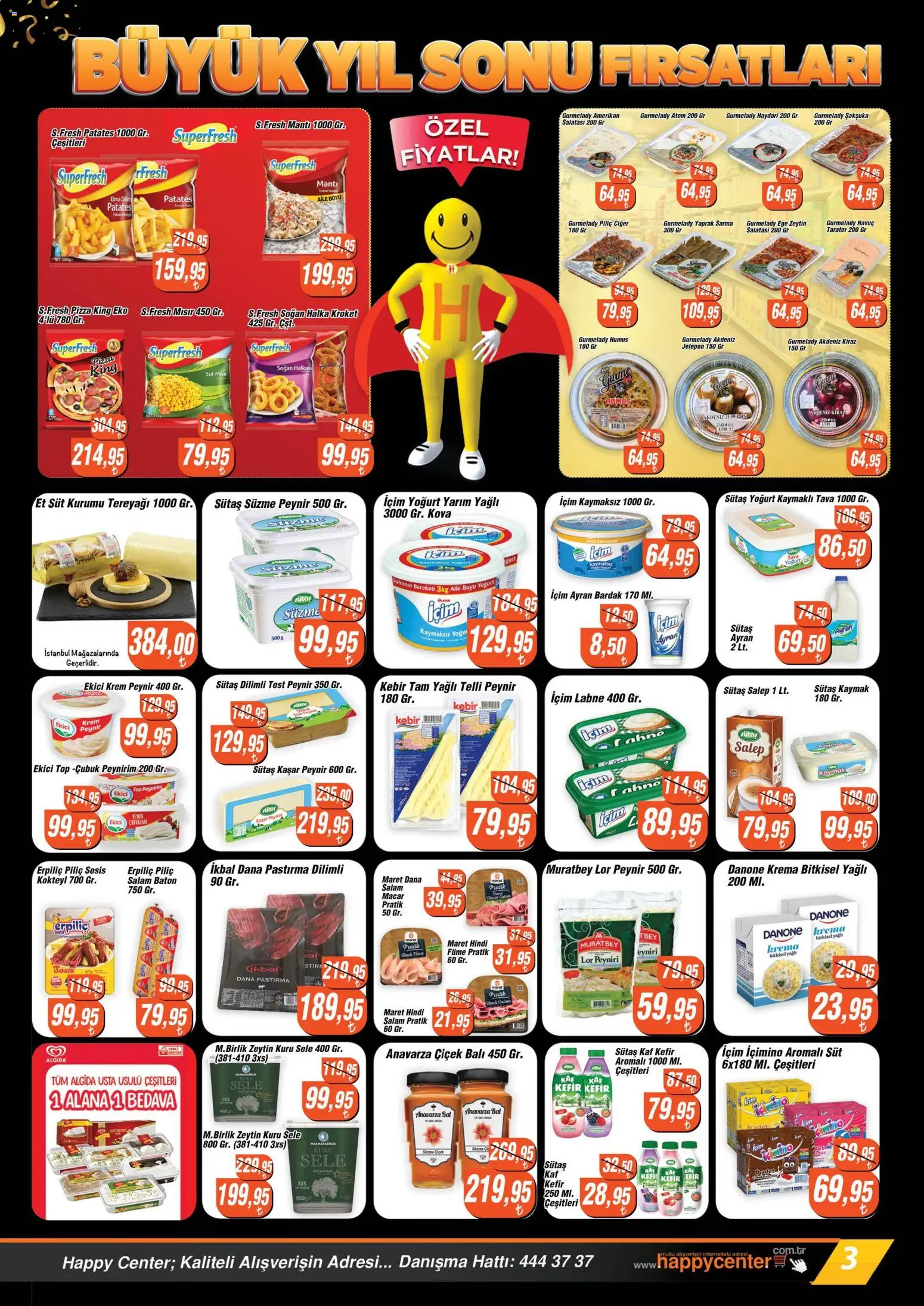 Happy Center - Katalog - 10.12.2025 tarihinden itibaren geçerlidir | Sayfa: 3 | Ürünler: Krem, Yoğurt, Pizza, Krema
