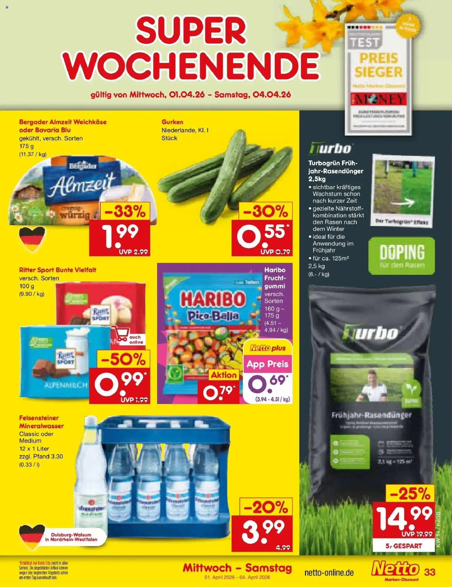 Netto Marken-Discount Prospekt Bonn	 – gültig ab 30.03.2026 | Seite: 47 | Produkte: Haribo, Ritter sport, Mineralwasser, Gurken