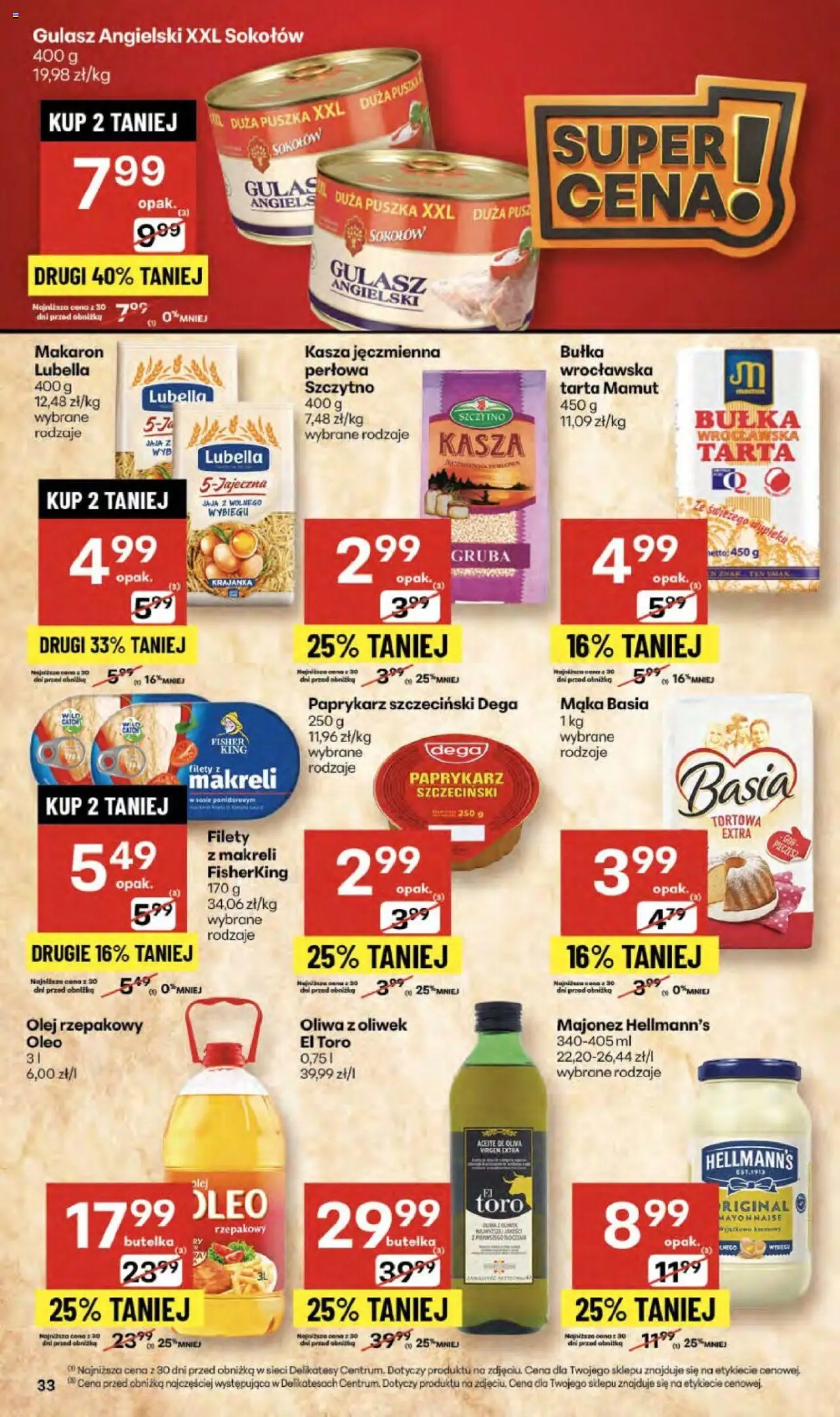 Delikatesy Centrum Gazetka od 11.09.2025 | Strona: 33 | Produkty: Paprykarz, Bułka, Olej, Majonez