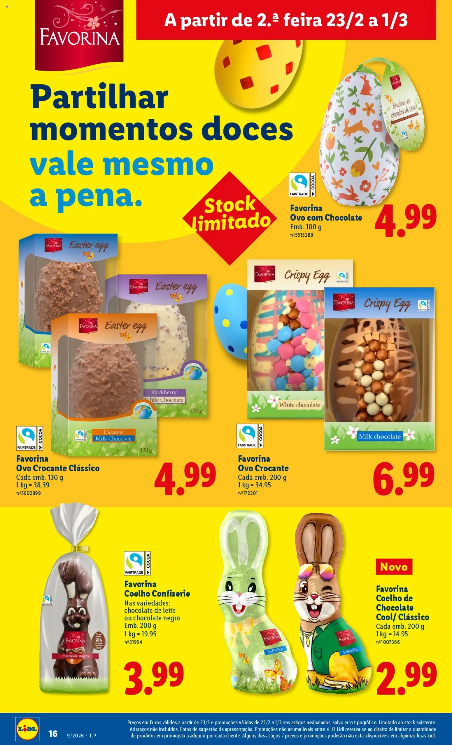 Lidl folheto │ válido de 23.02.2026 | Página: 16 | Produtos: Leite, Chocolate, Doces, Coelho