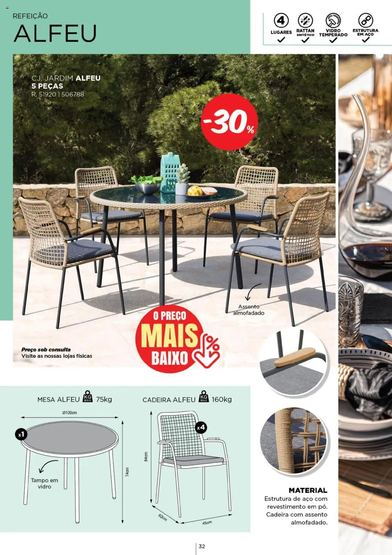 Espaço Casa - Catálogo  Ec Ar Livre  2025 │ válido de 04.03.2025 | Página: 32 | Produtos: Mesa, Cadeira