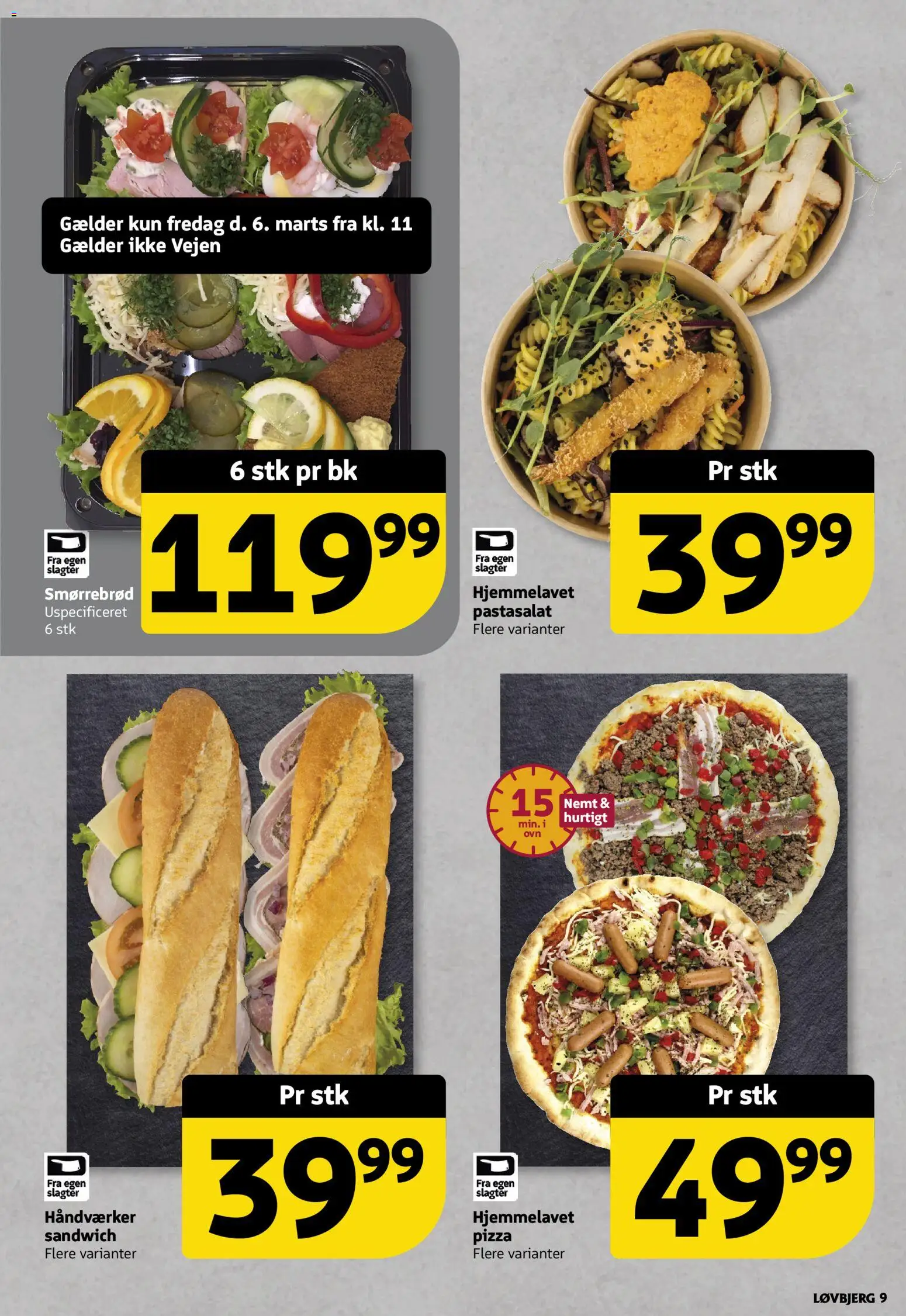 Løvbjerg tilbudsavis – gyldig fra 06.03.2026 | Side: 9 | Produkter: Pizza