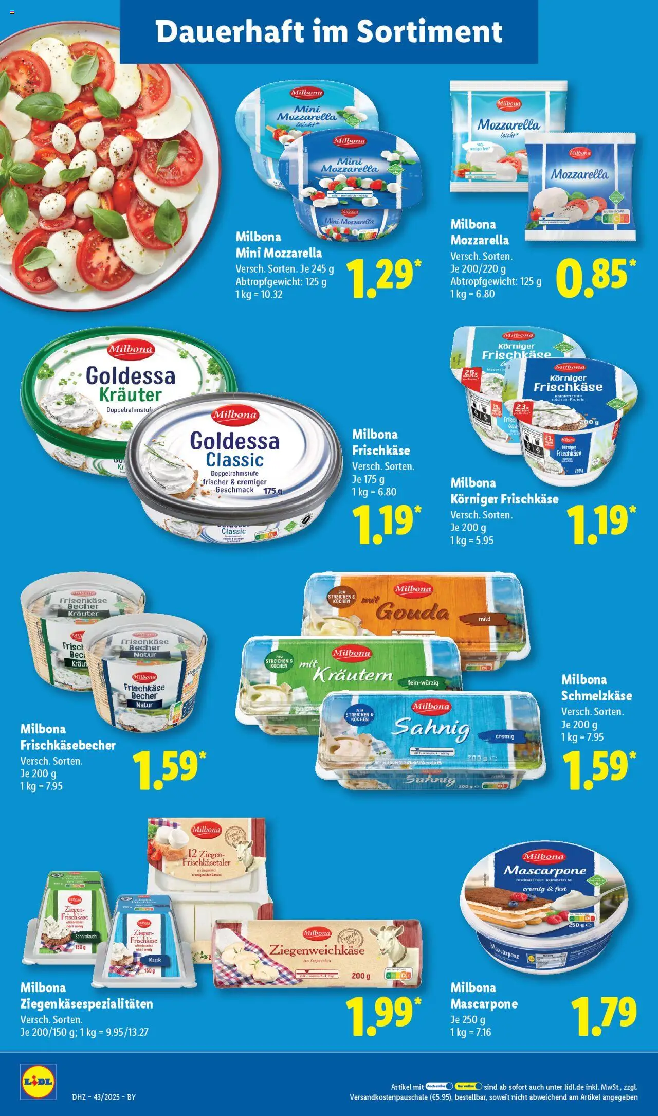 Lidl Prospekt Traunreut – gültig ab 20.10.2025 | Seite: 12 | Produkte: Mascarpone, Mozzarella, Kraut, Frischkase