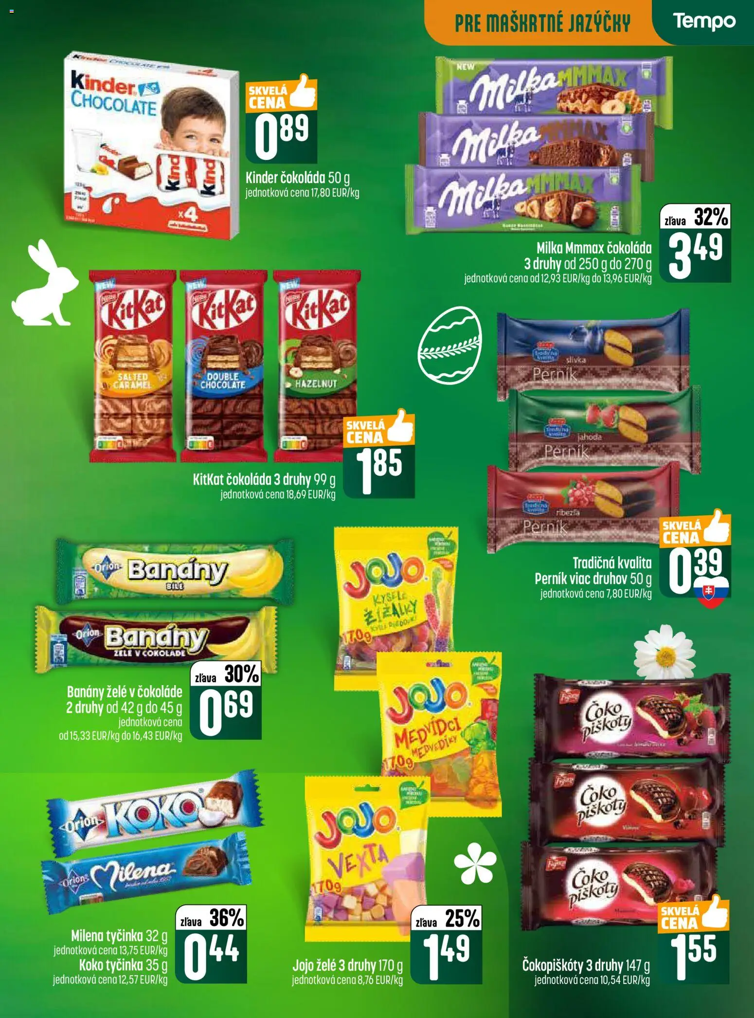 Nové COOP Jednota akcie – leták je platný od 26.03.2026 | Strana: 17 | Produkty: Banány, Kinder, Čokoláda, Milka
