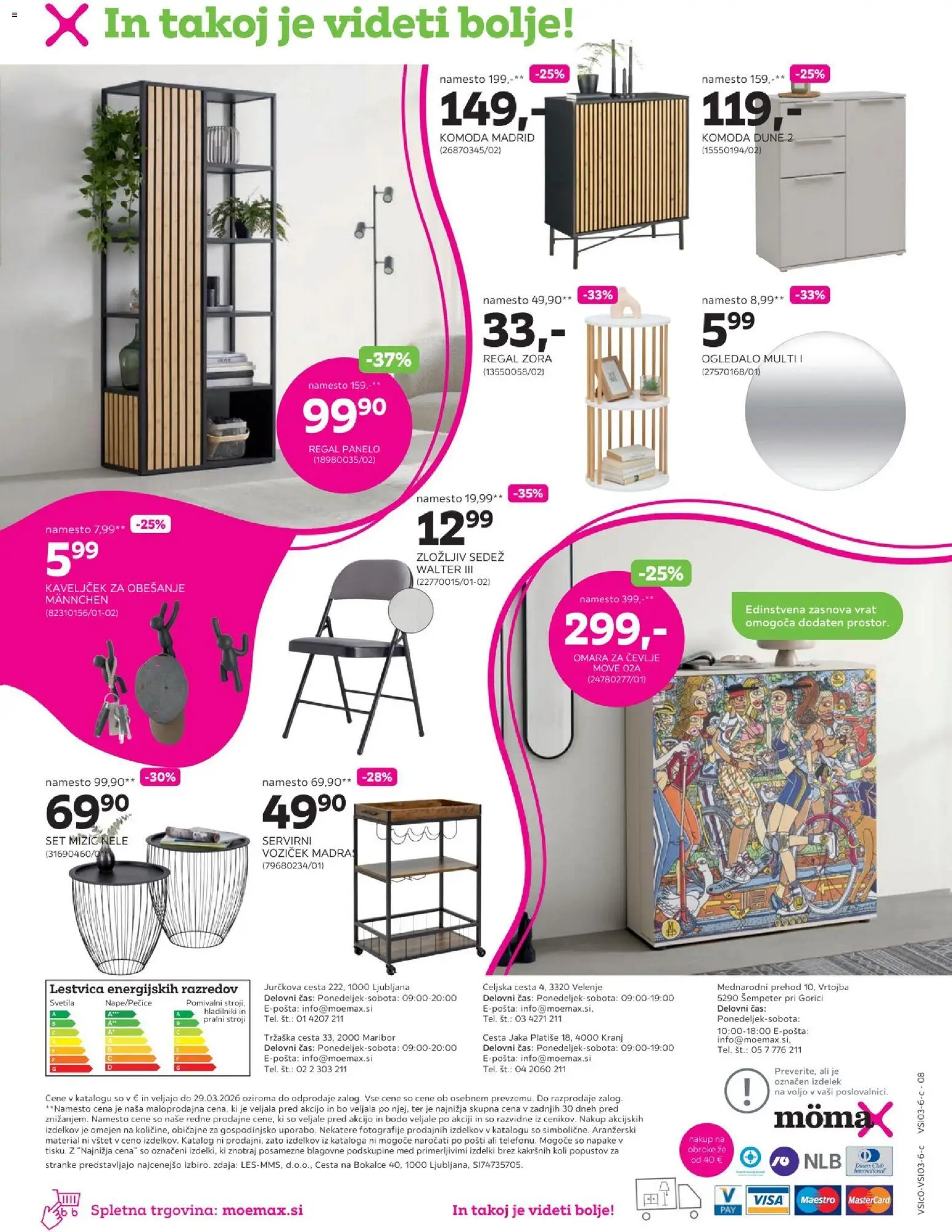 Novi Mömax katalog ponudbe – veljaven od 16.03.2026 | Stran: 8 | Izdelki: Omara, Komoda, Ogledalo, Voziček