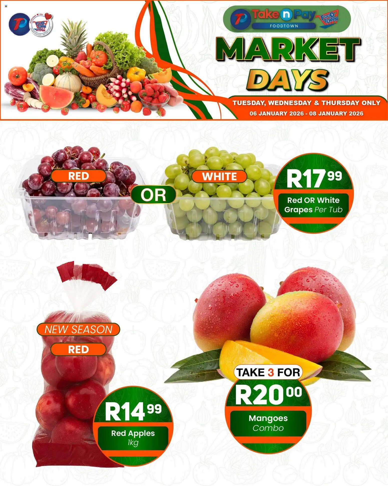 New Take n Pay catalogue – valid from 06.01.2026 | Page: 2 | Products: Apples, Grapes