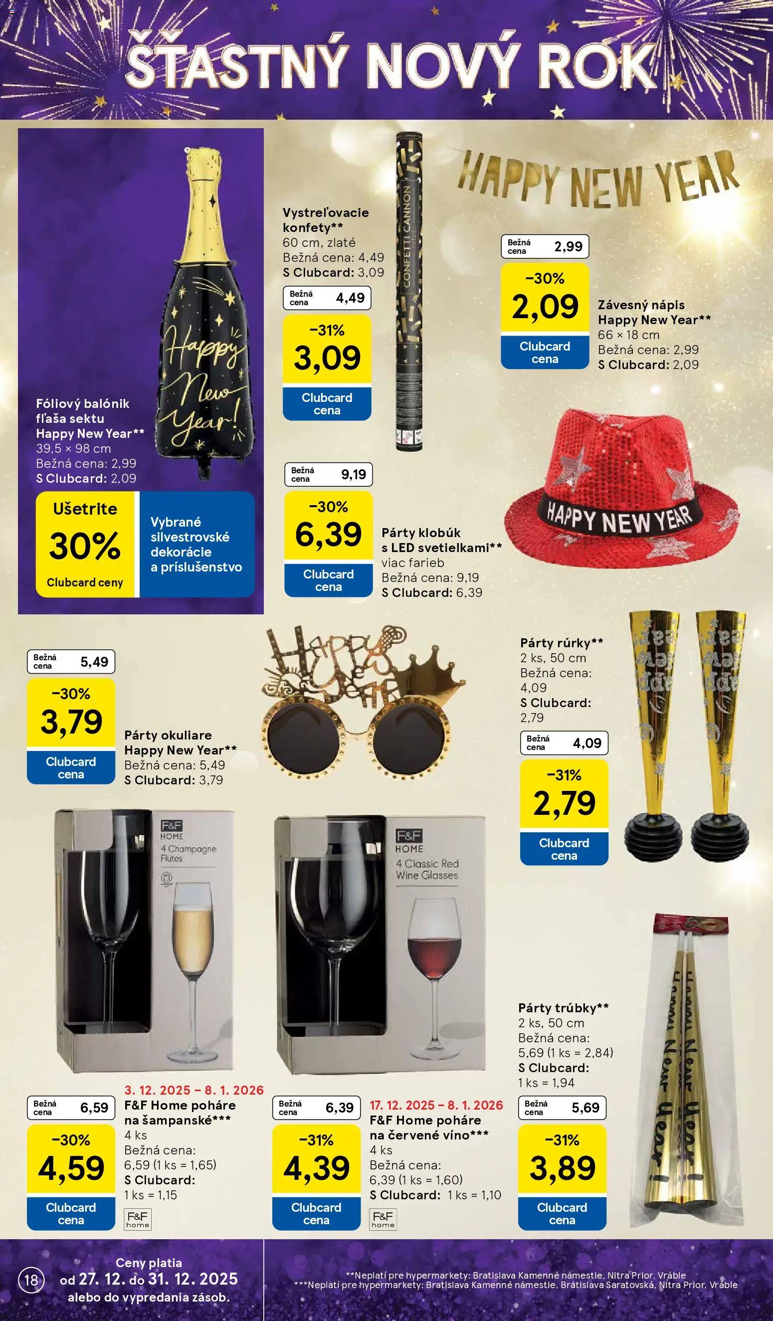 Nové Tesco akcie – leták je platný od 27.12.2025 | Strana: 18 | Produkty: Víno, Led, Červené víno, Šampanské