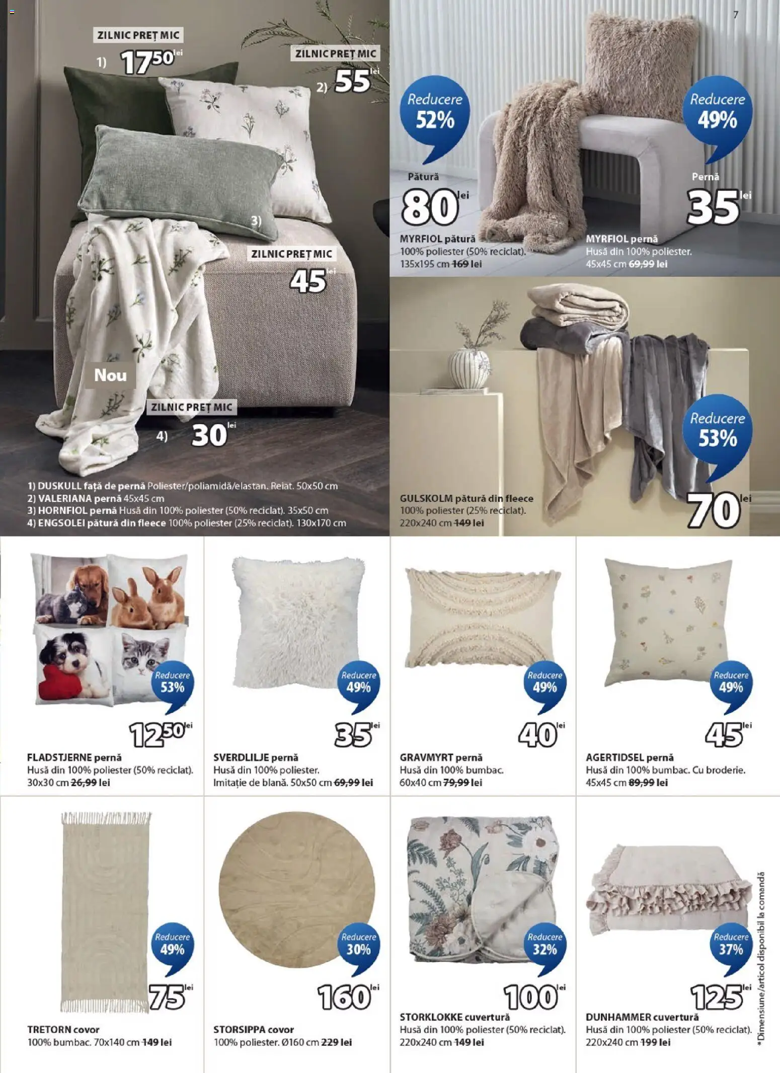 Noul catalog JYSK – valabil de la 23.02.2026 | Pagină: 7 | Produse: Cuvertură, Pătură, Covor, Față de pernă