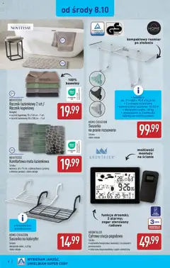 Pogląd oferty "Aldi Gazetka - Artykuły przemysłowe i tekstylia" - ważna od 06.10.2025 | Strona: 8 | Produkty: Stacja pogodowa, Zegar, Kaloryfer, Bateria