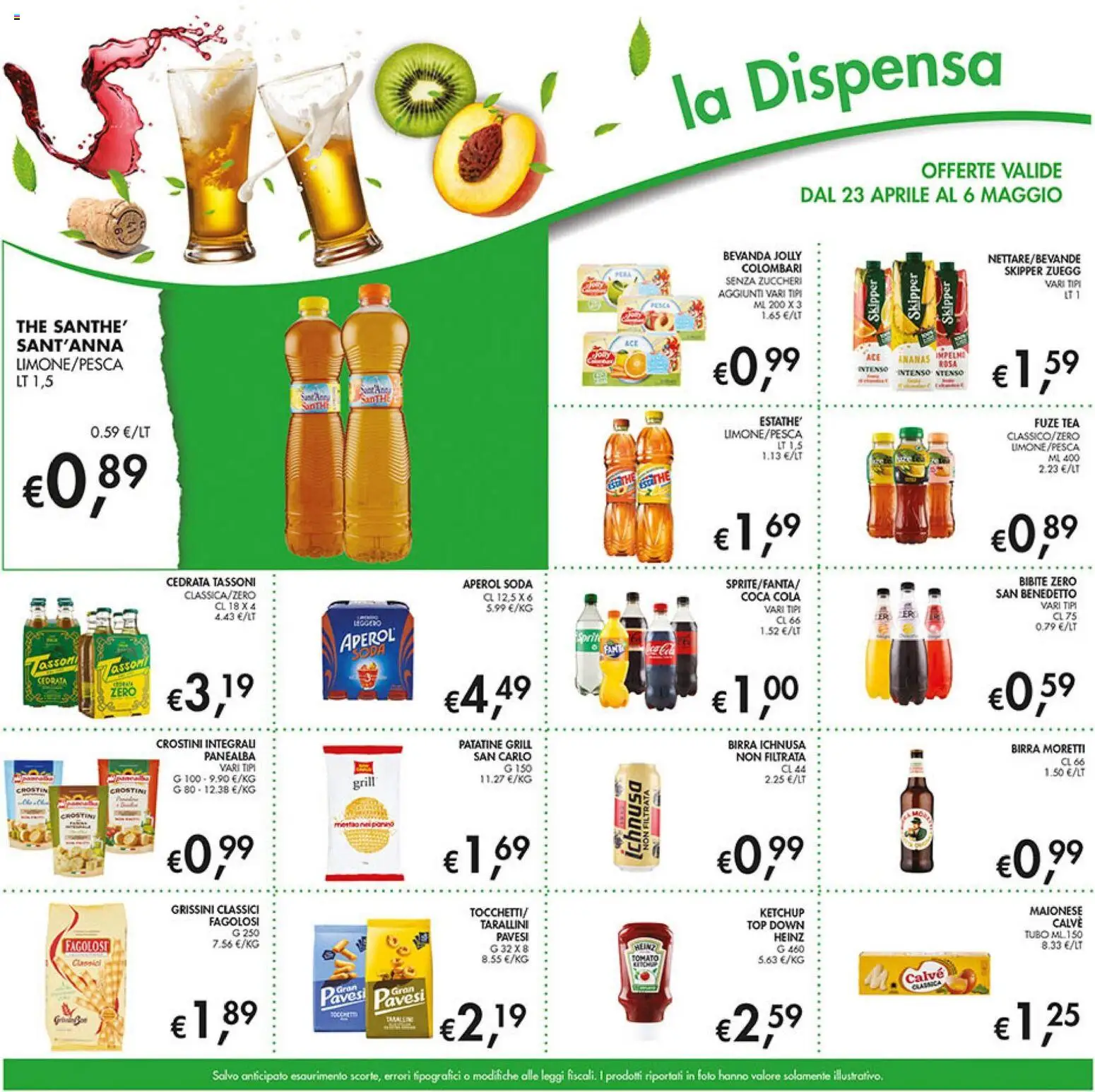 Volantino Coal del 23.04.2026 | Pagina: 16 | Prodotti: Birra, Pesca, Grissini, Coca Cola