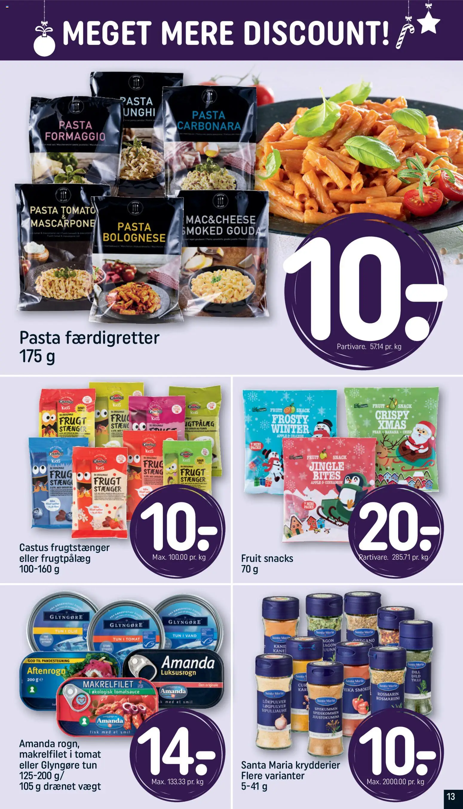 Rema 1000 tilbudsavis – gyldig fra 30.11.2025 | Side: 13 | Produkter: Fisk, Pasta, Tun, Bacon